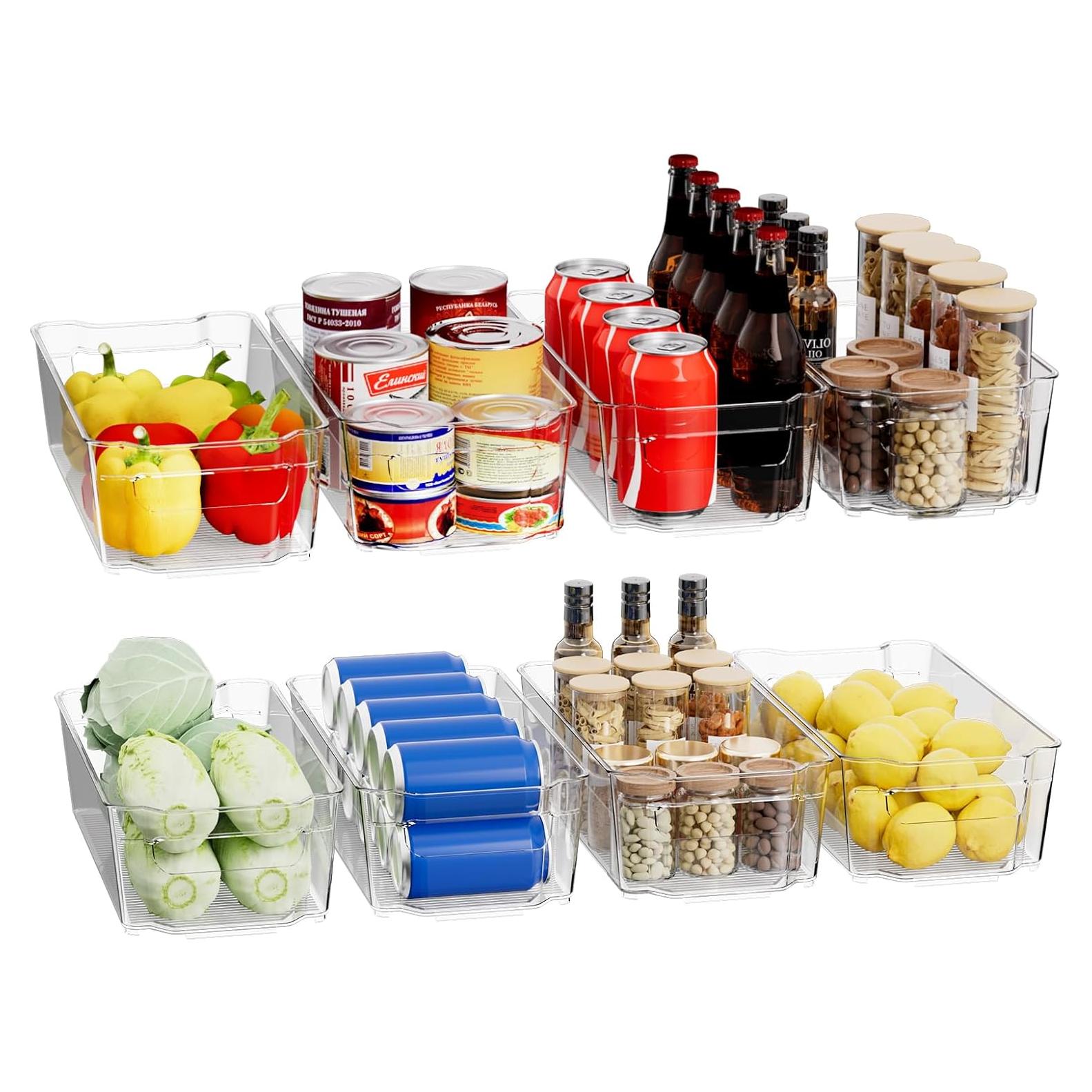 Paquete de 8 Organizadores Transparentes para Refrigerador 31.75 cm