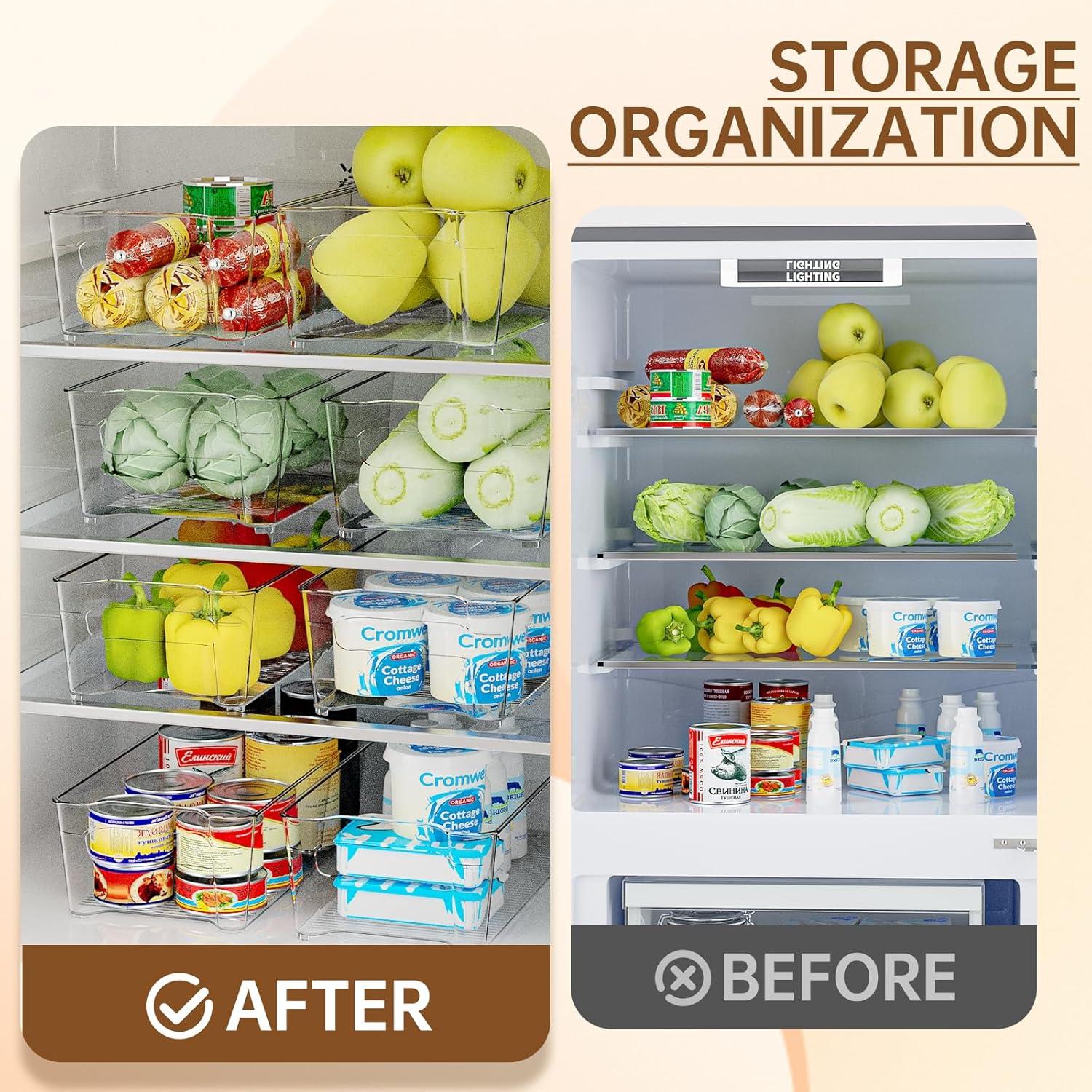 Paquete de 8 Organizadores Transparentes para Refrigerador 31.75 cm