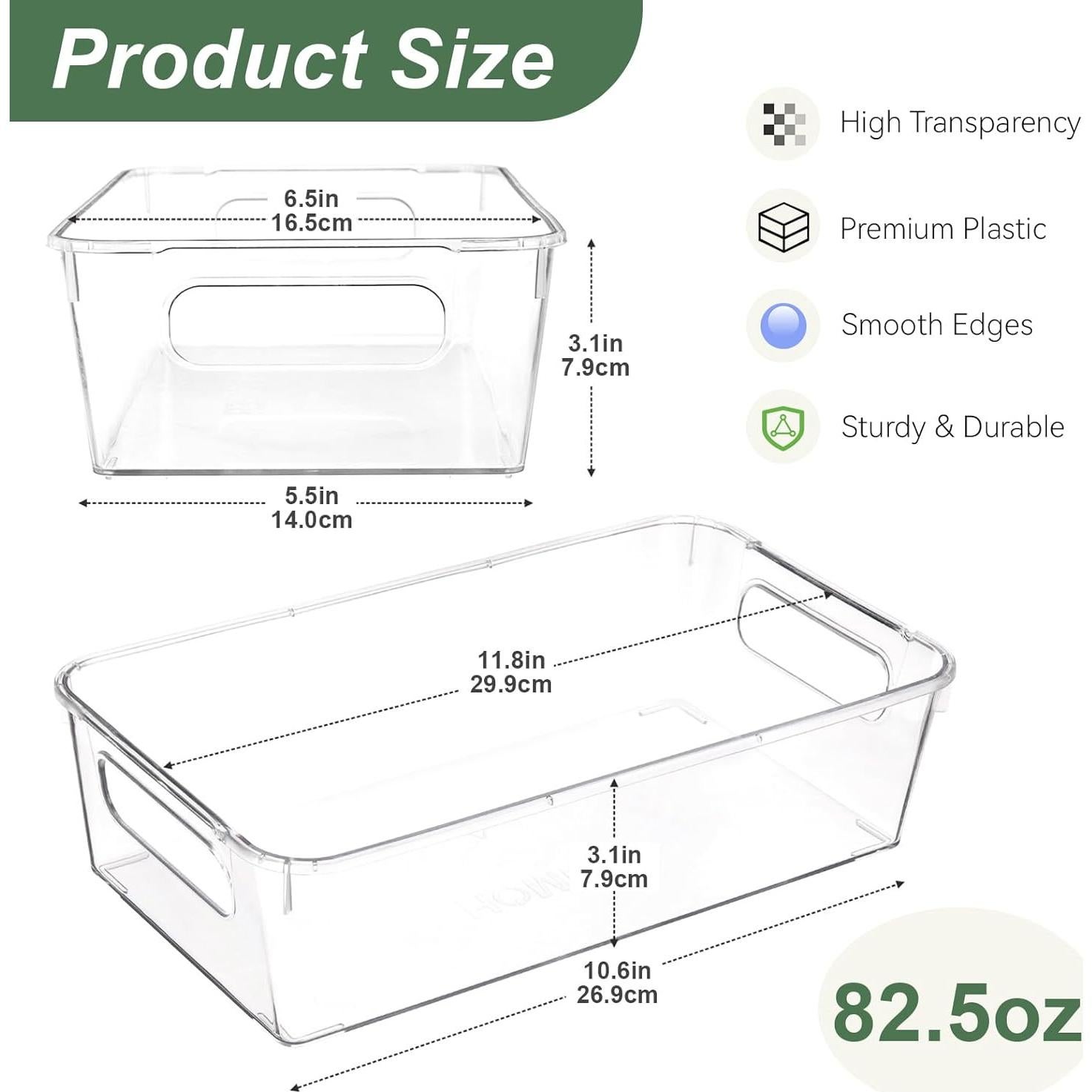 Juego de 6 Contenedores Organizadores JSL para Refrigerador