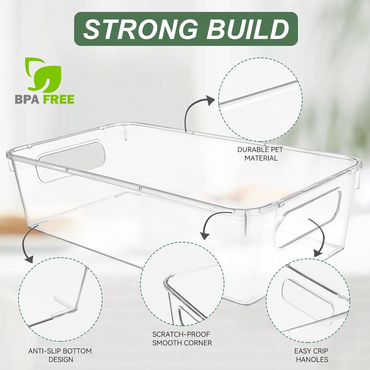 Juego de 6 Contenedores Organizadores JSL para Refrigerador