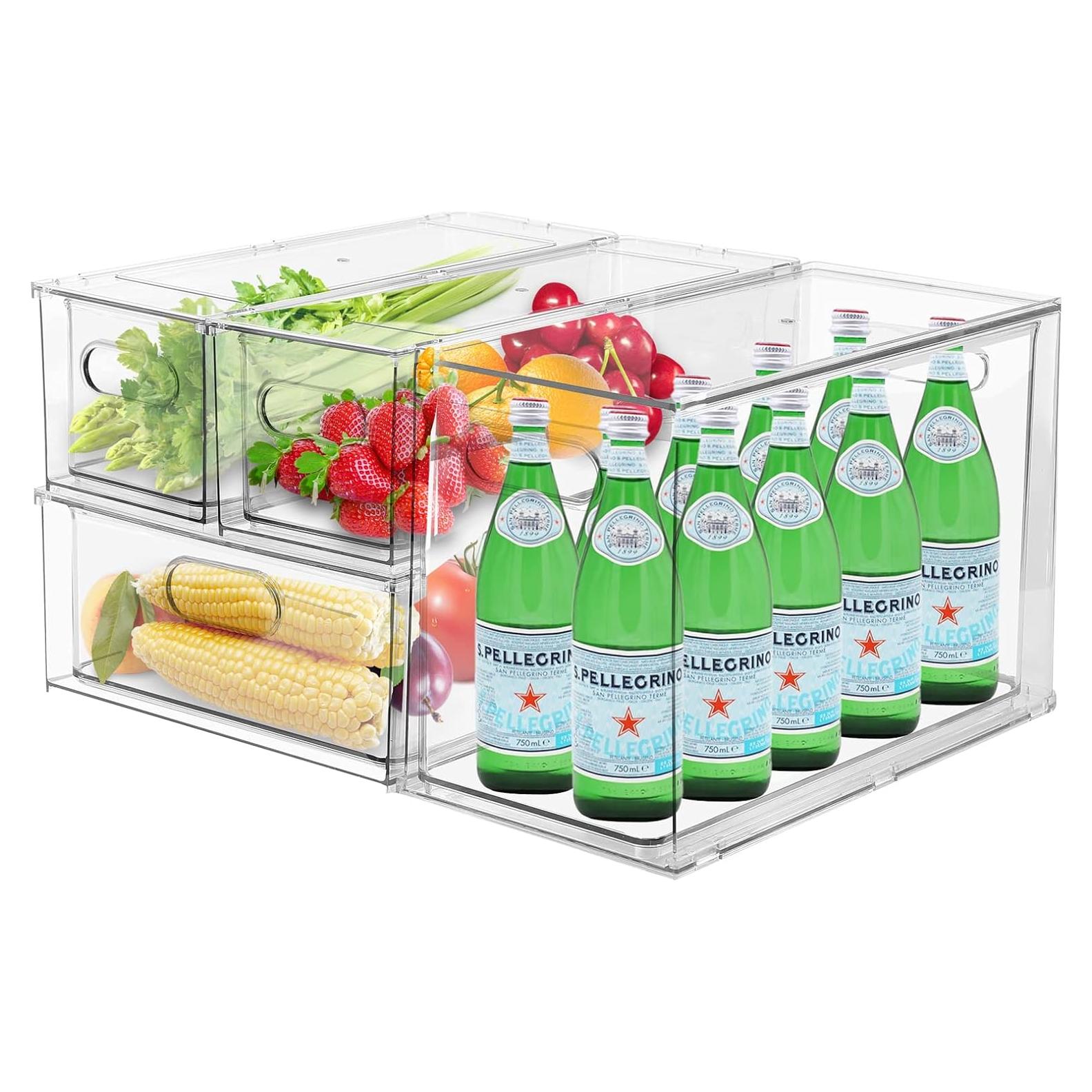 4 Contenedores Organizadores Refrigerador Greenby Transparente