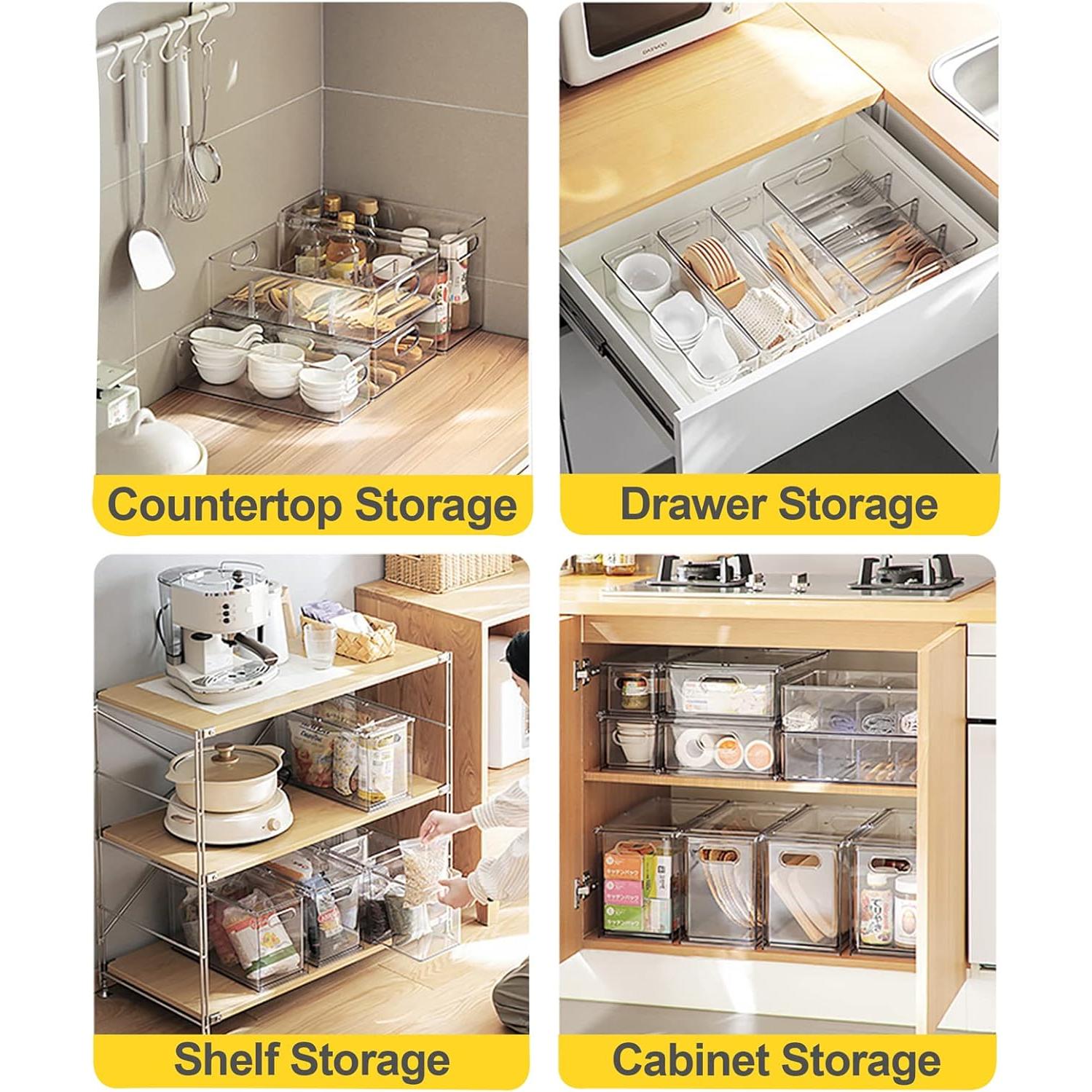 4 Contenedores Organizadores Refrigerador Greenby Transparente