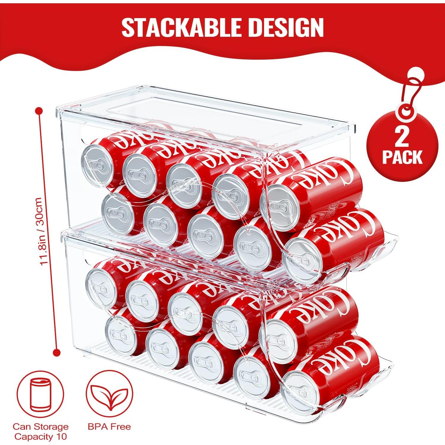 Organizador Apilable para Refrigerador 10 Latas Transparente