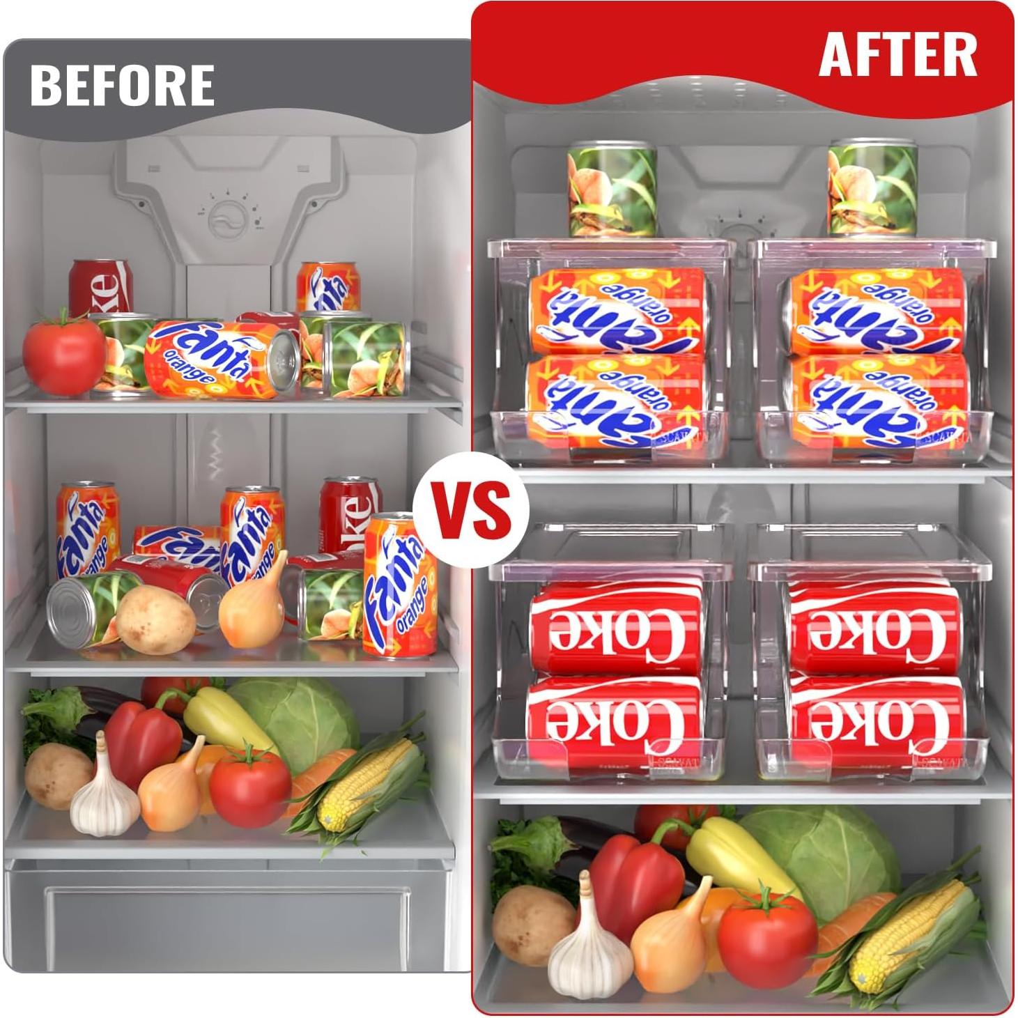 Organizador Apilable para Refrigerador 10 Latas Transparente