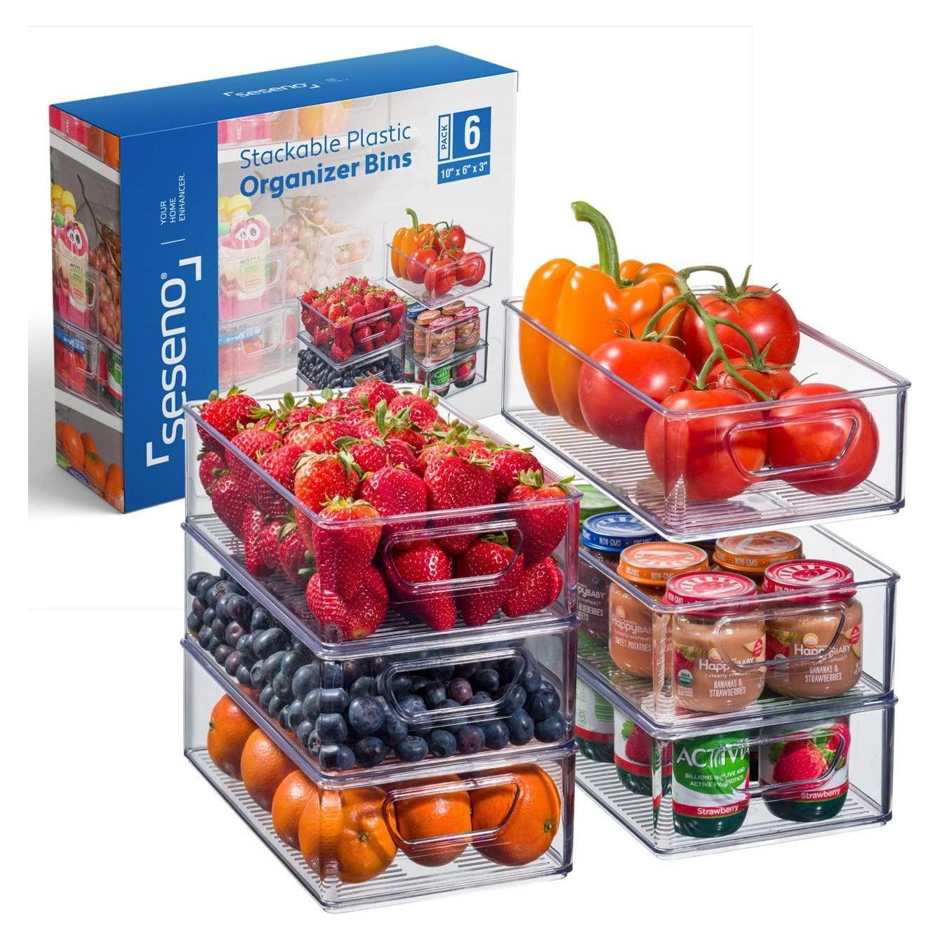 Juego de 6 Contenedores Organizadores Apilables para Alimentos