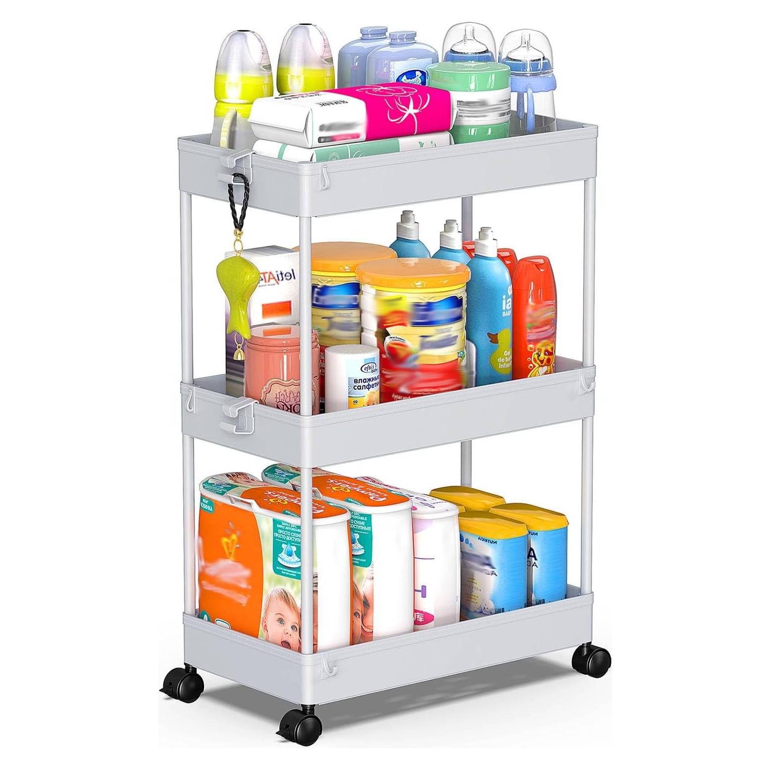 Carro de Almacenamiento Rodante SPACEKEEPER 3 Niveles Gris