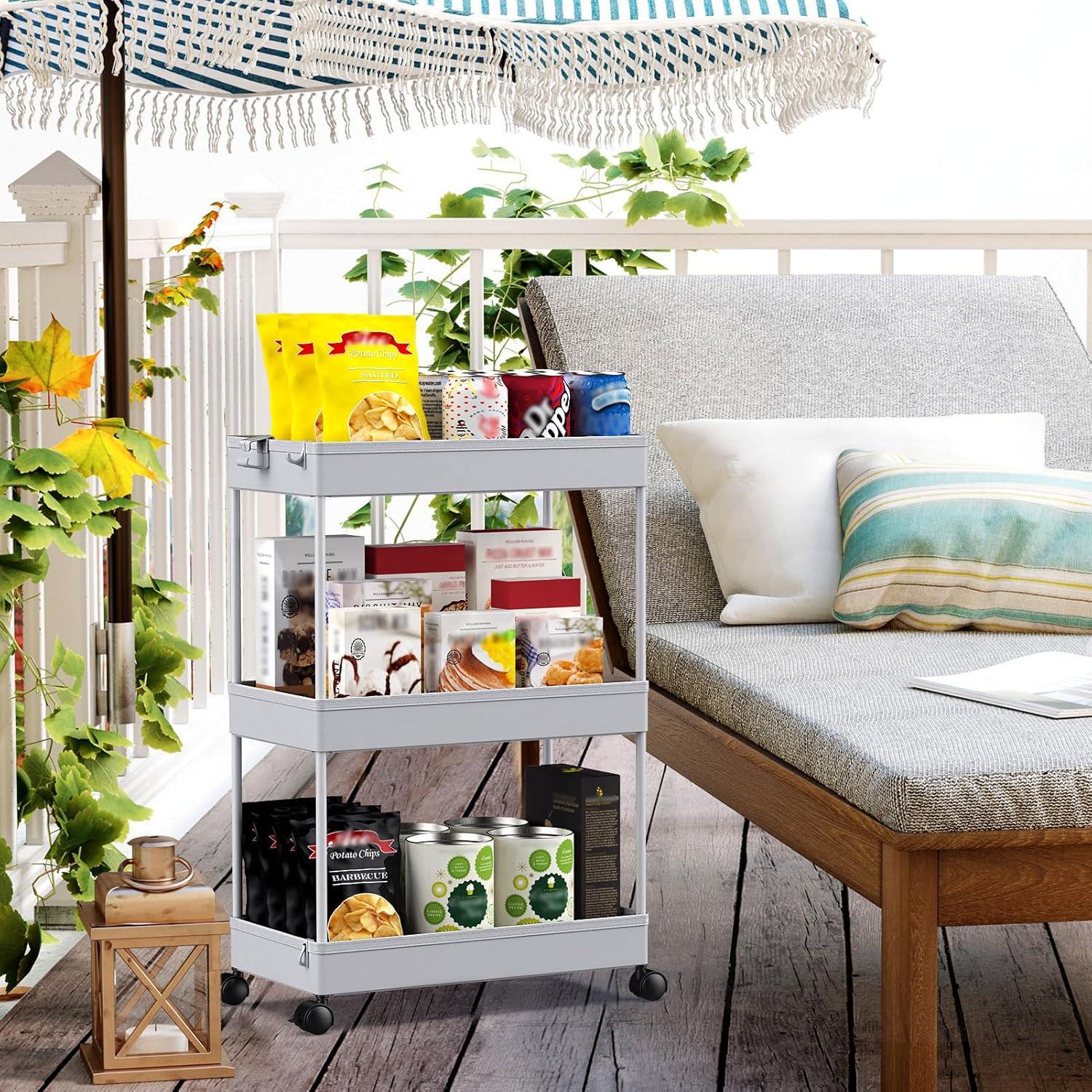 Carro de Almacenamiento Rodante SPACEKEEPER 3 Niveles Gris