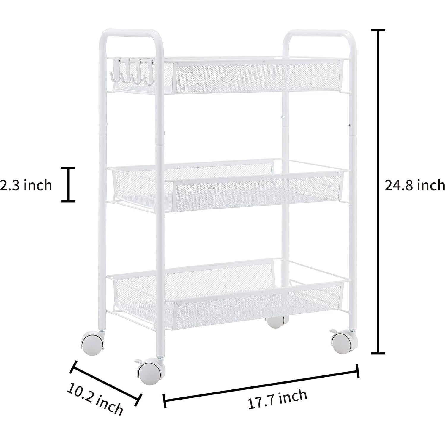 Carro de Almacenamiento JANE EYRE 3 Niveles Blanco