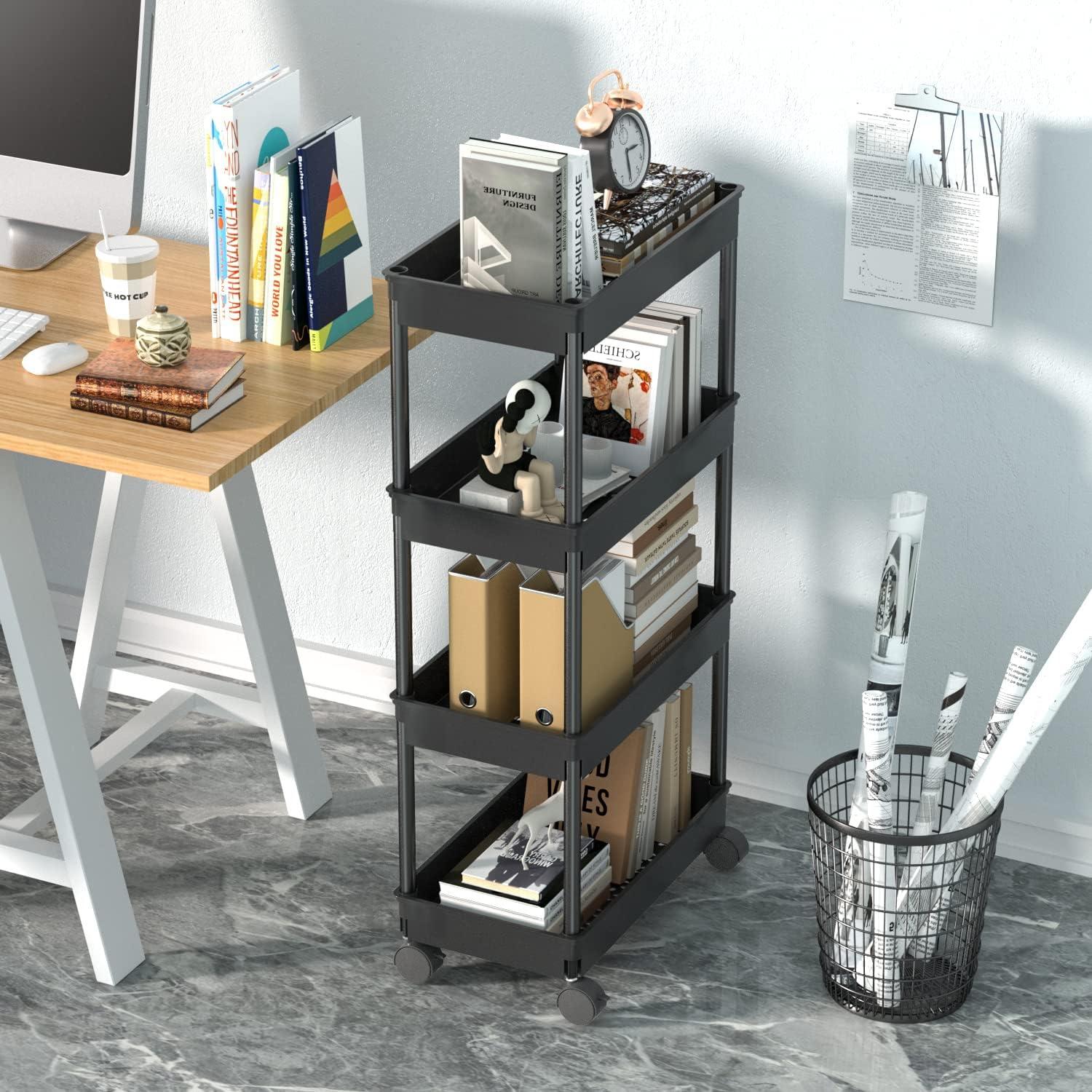 Carro de Almacenamiento Móvil Sooyee 4 Niveles Negro