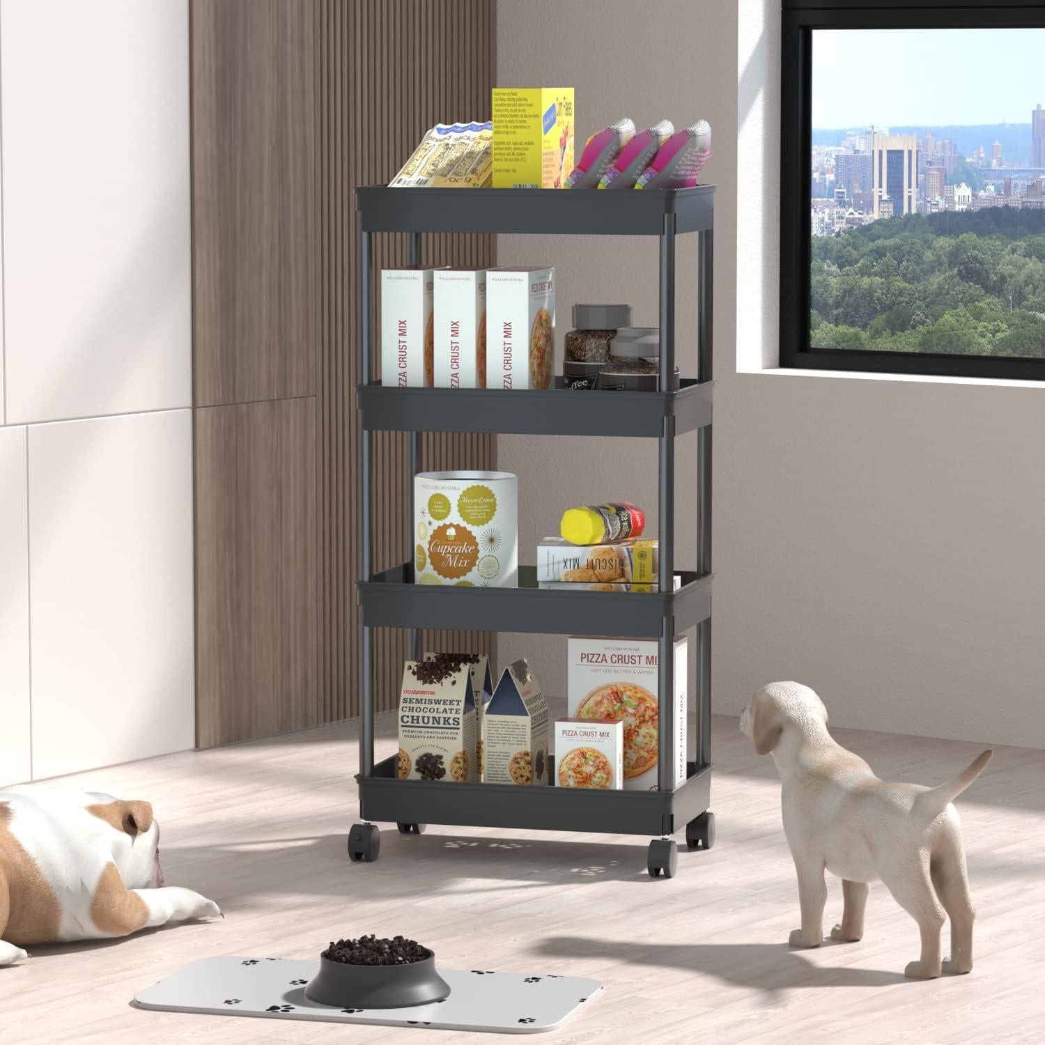 Carro de Almacenamiento Móvil Sooyee 4 Niveles Negro