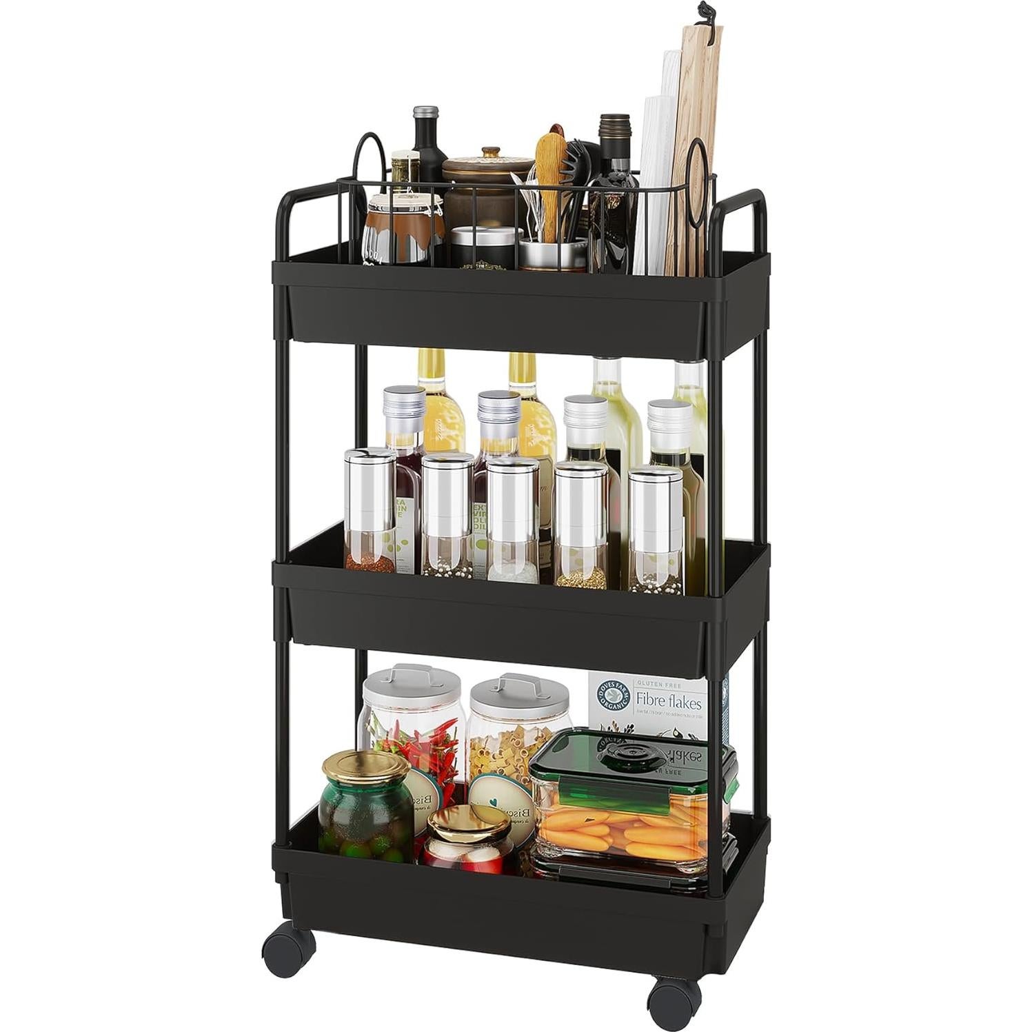 Carro de Almacenamiento Buzowruil 3 Niveles Negro