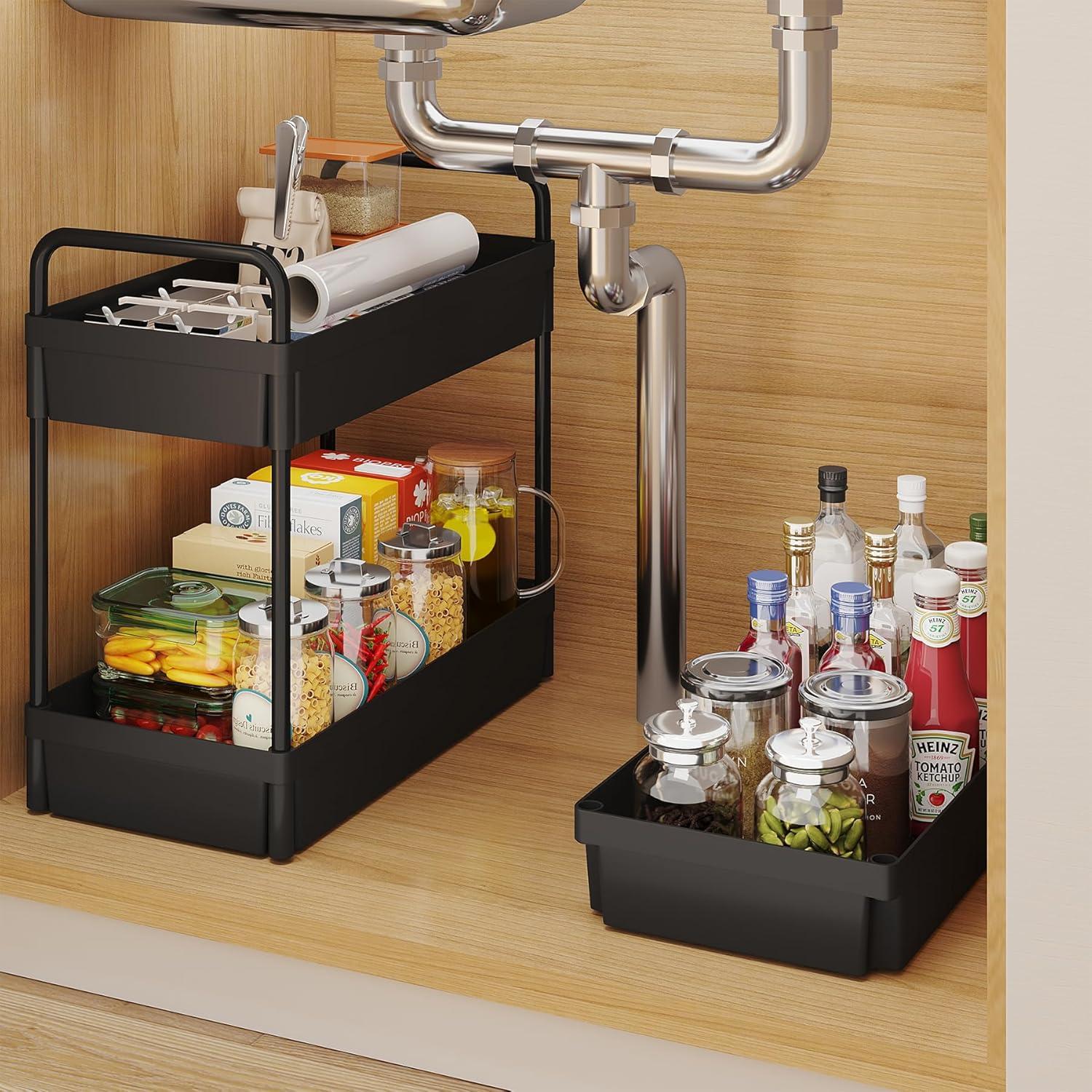 Carro de Almacenamiento Buzowruil 3 Niveles Negro