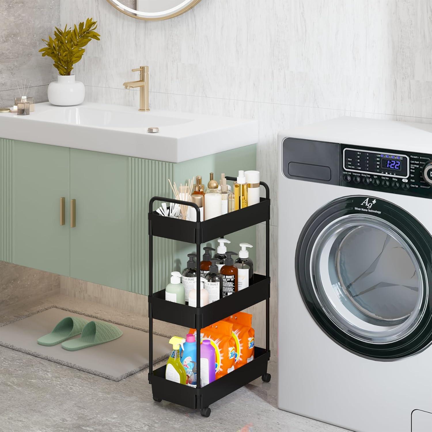 Carro de Almacenamiento Buzowruil 3 Niveles Negro