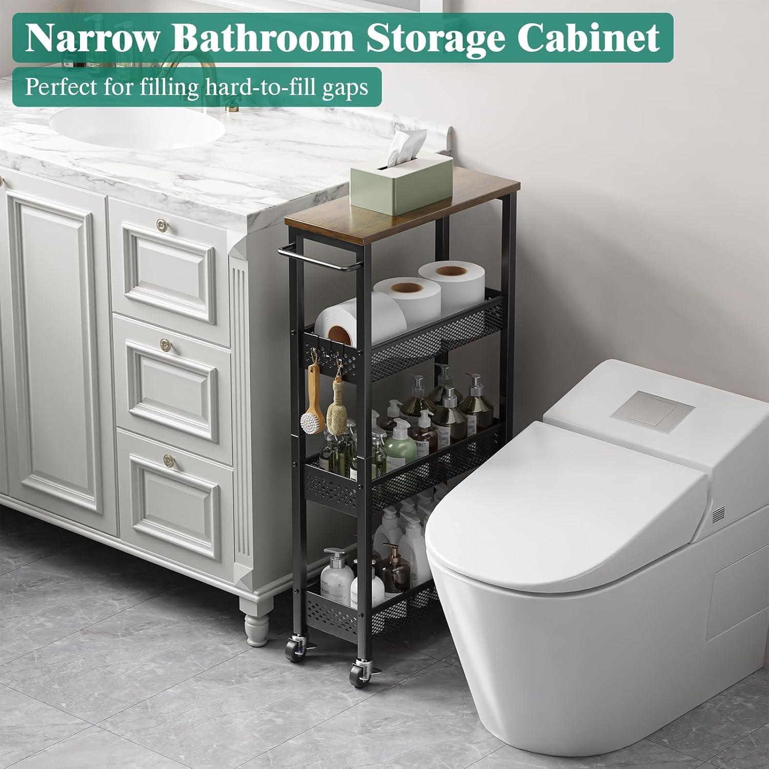 Carro de Almacenamiento Rodante Giwil 4 Niveles Negro