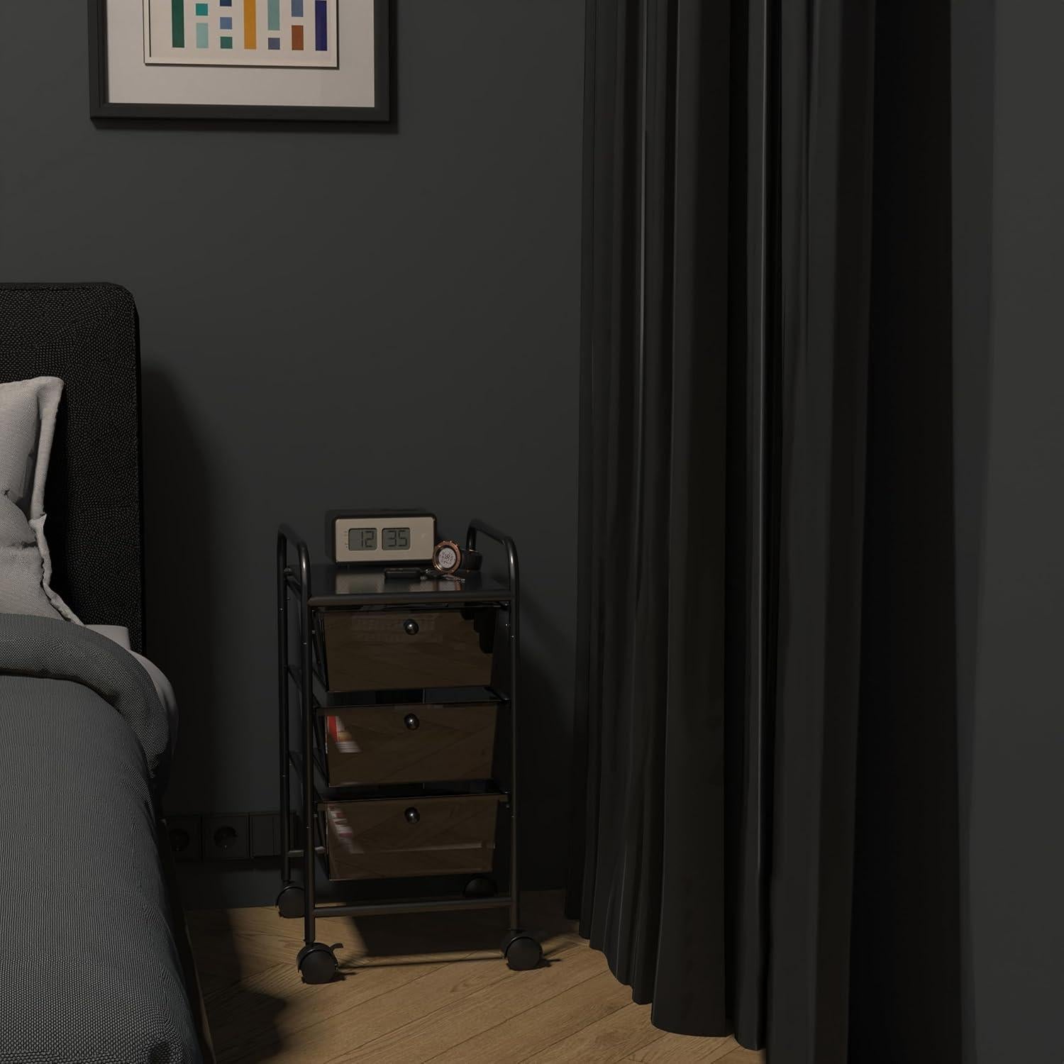 Carro de Utilidad Simple Houseware 3 Cajones Negro