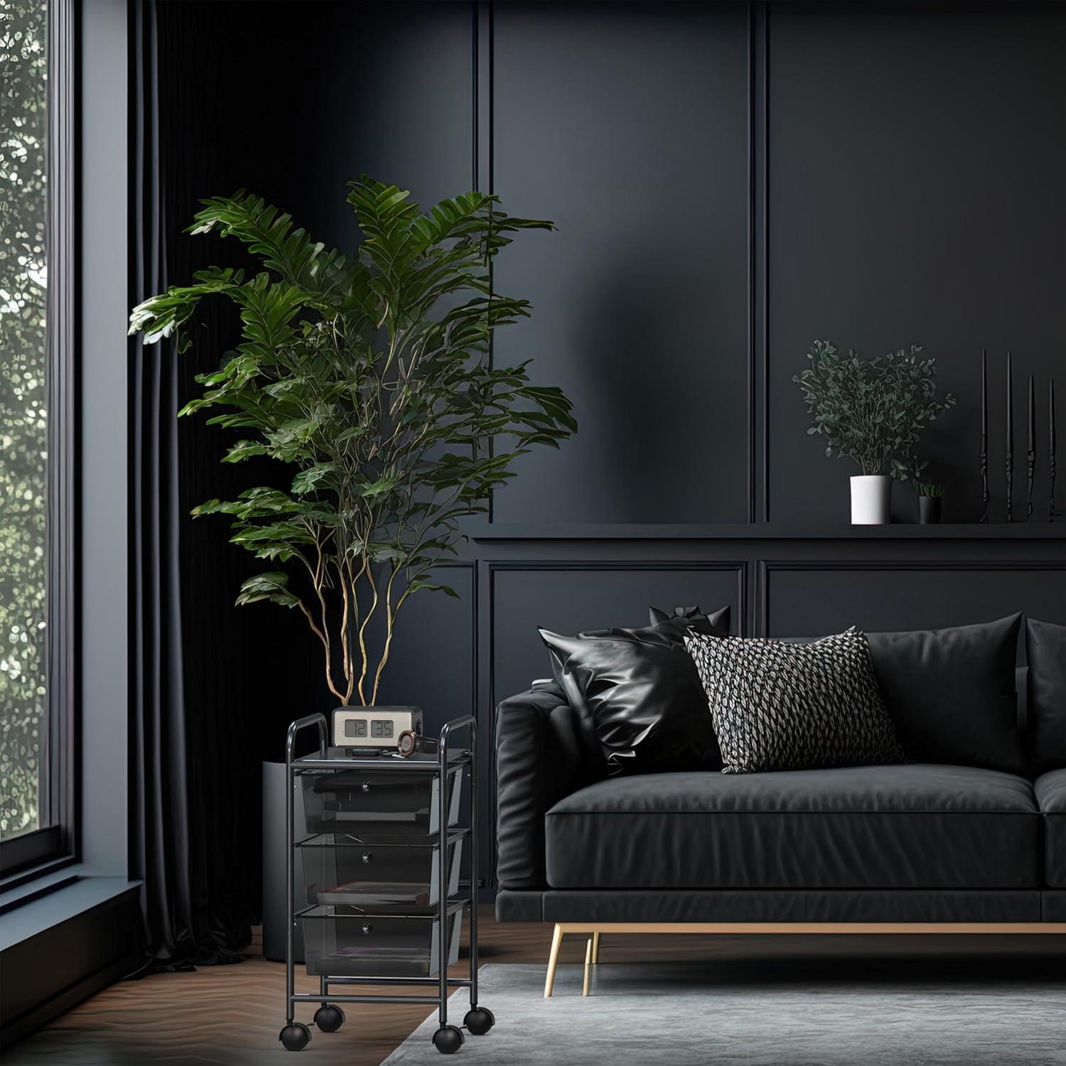 Carro de Utilidad Simple Houseware 3 Cajones Negro