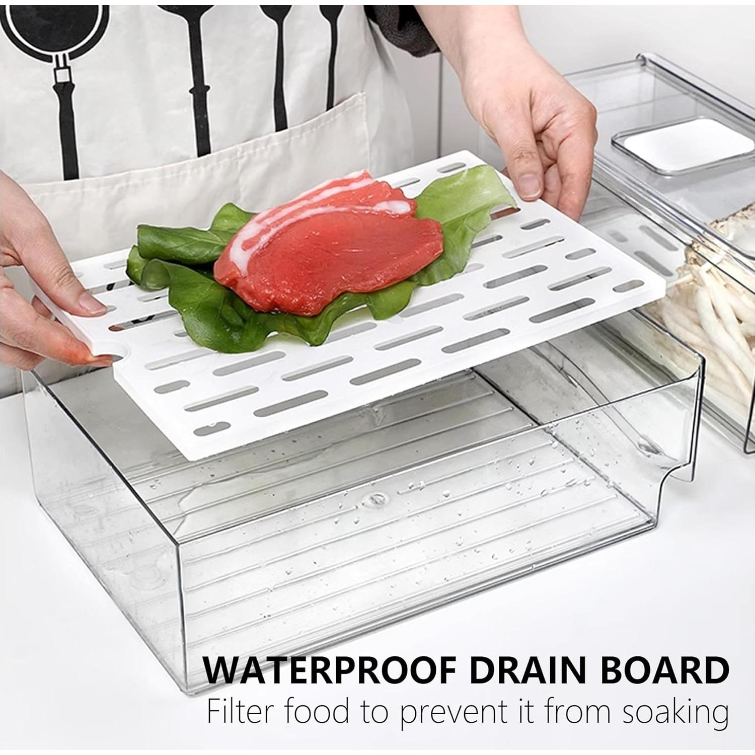 Organizadores de Refrigerador Bealy 2 Piezas con Drenaje 30x20x11cm