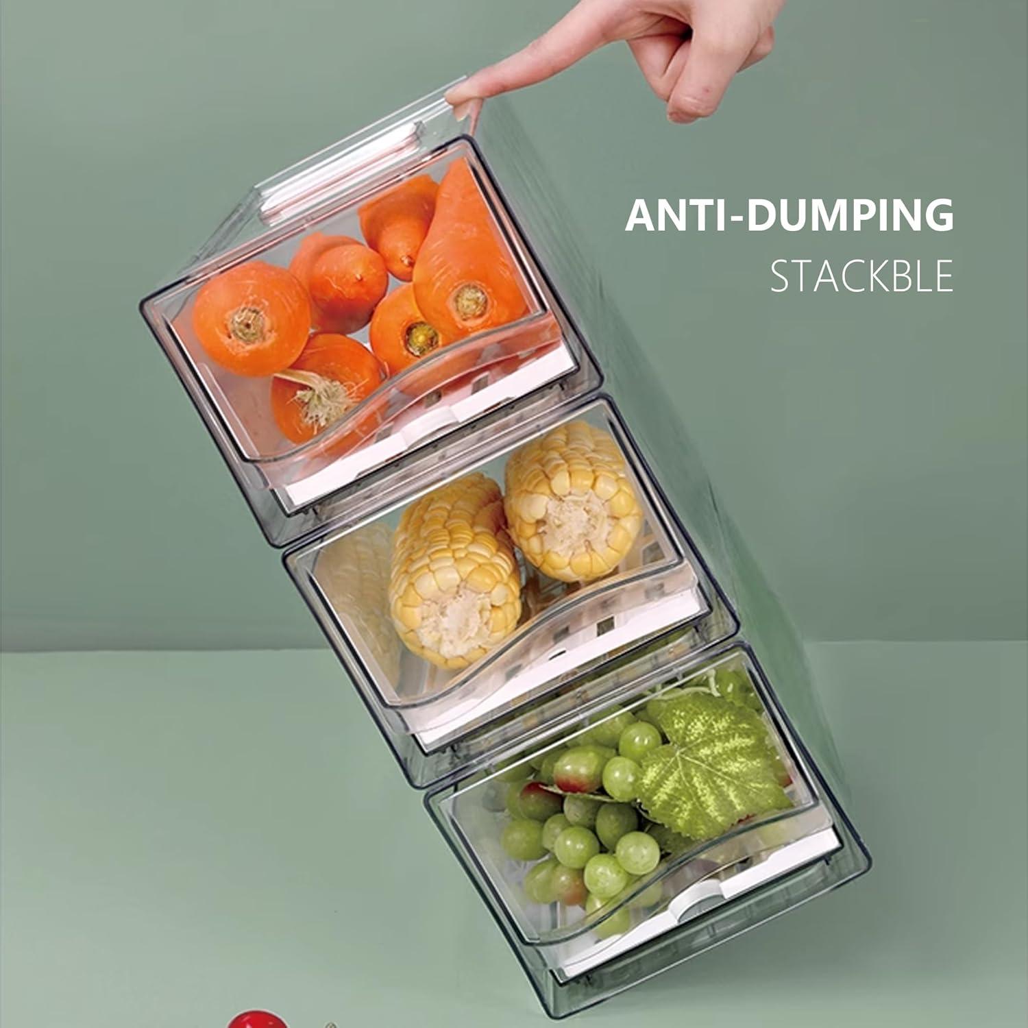 Organizadores de Refrigerador Bealy 2 Piezas con Drenaje 30x20x11cm