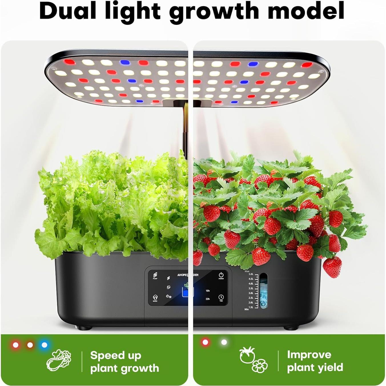 Kit Hidropónico Ahopegarden 12 Cápsulas con Luz Crecimiento