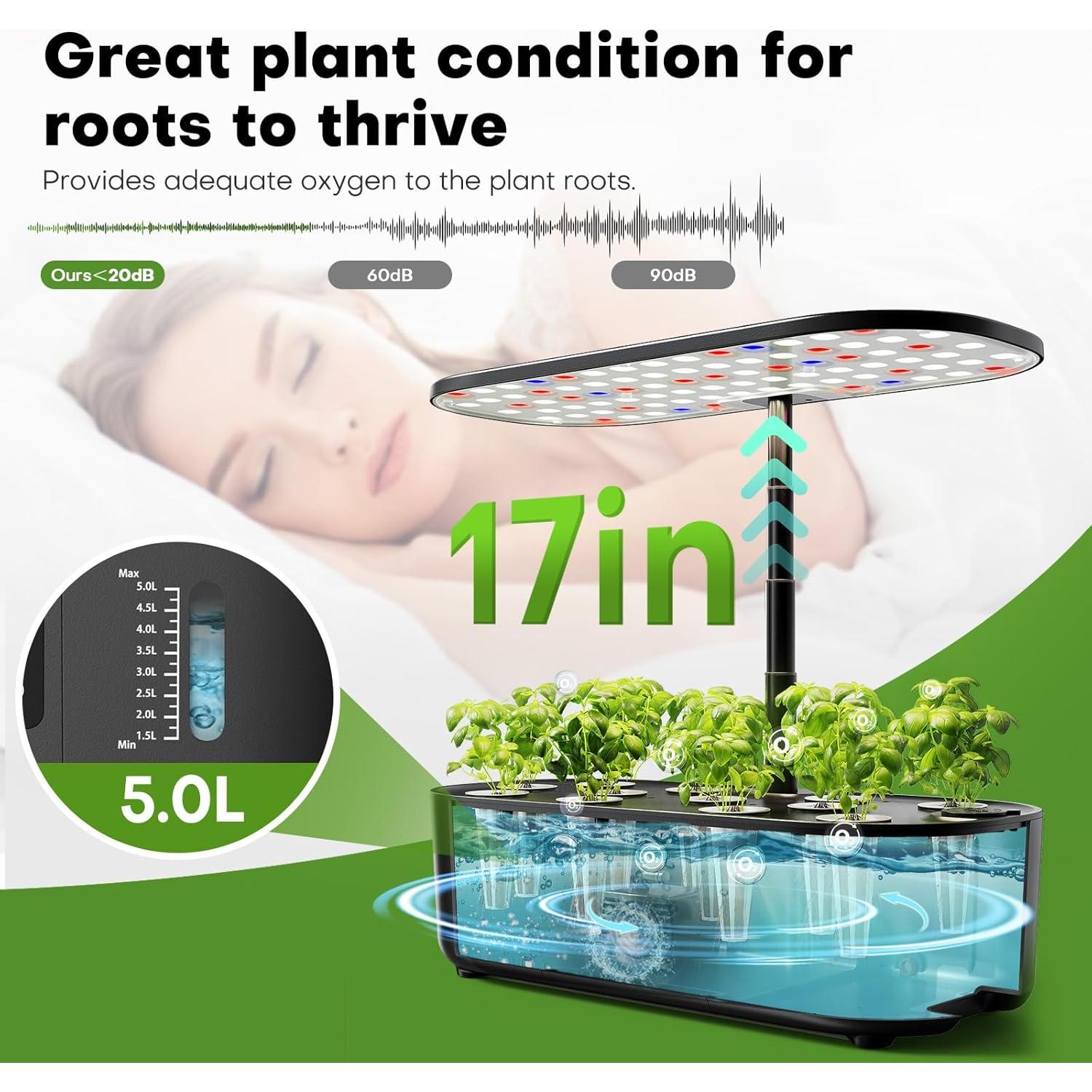 Kit Hidropónico Ahopegarden 12 Cápsulas con Luz Crecimiento