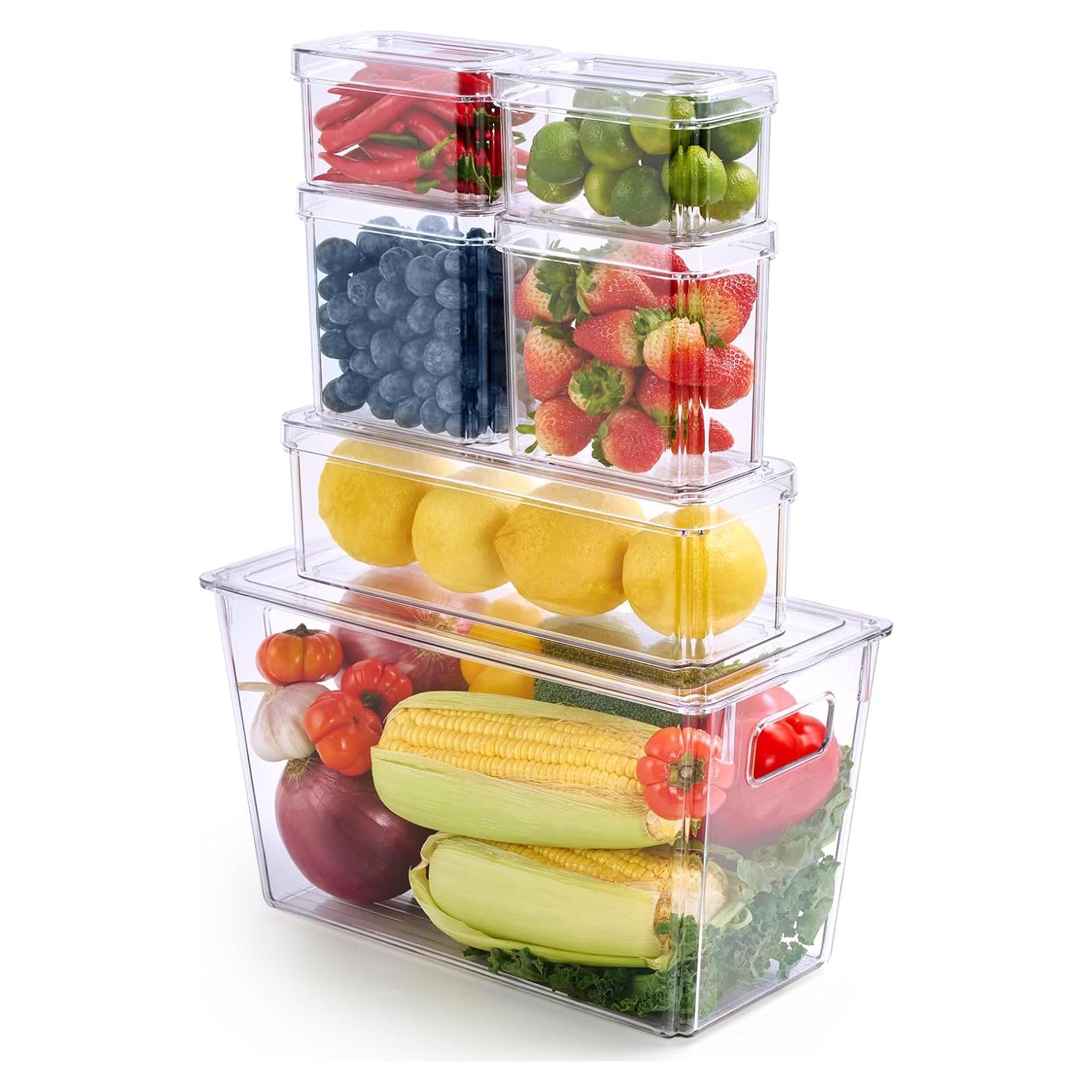 Organizadores de Refrigerador 6 Piezas MUCHII Apilables