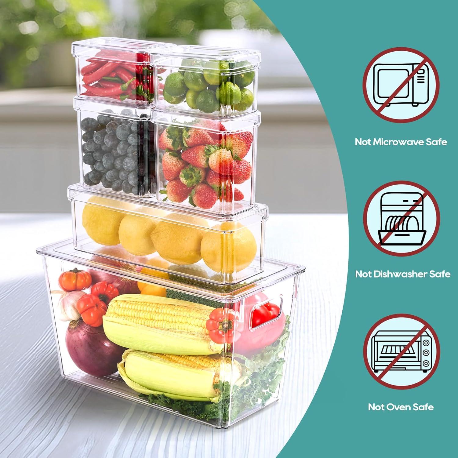 Organizadores de Refrigerador 6 Piezas MUCHII Apilables