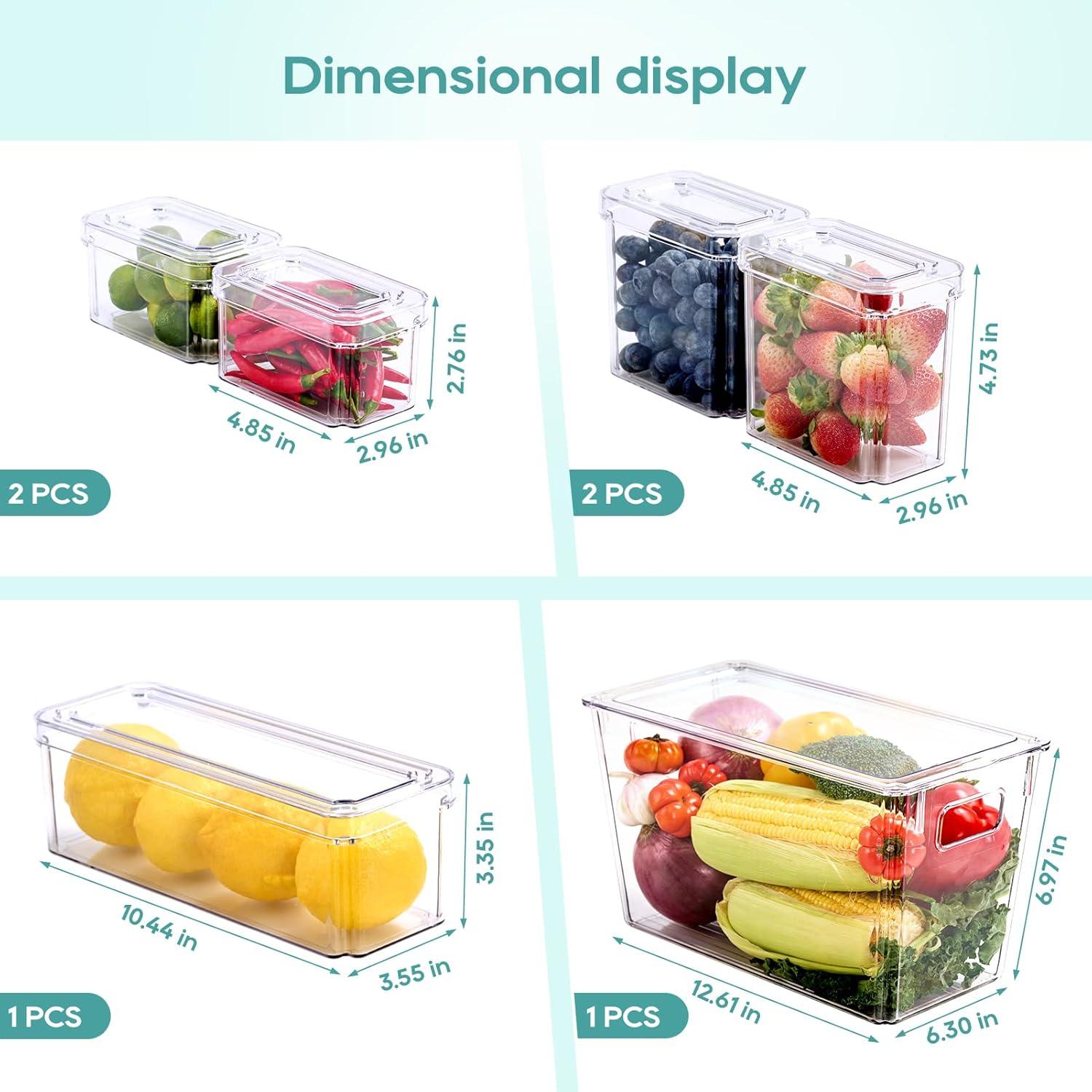 Organizadores de Refrigerador 6 Piezas MUCHII Apilables