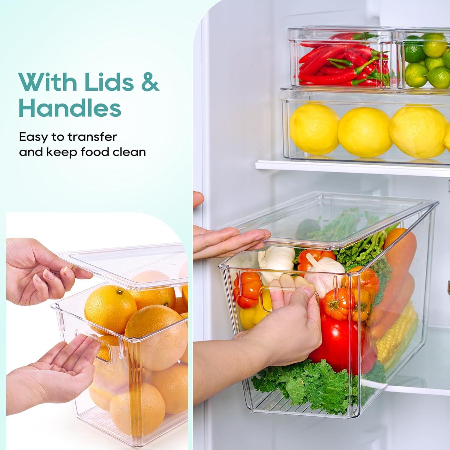 Organizadores de Refrigerador 6 Piezas MUCHII Apilables