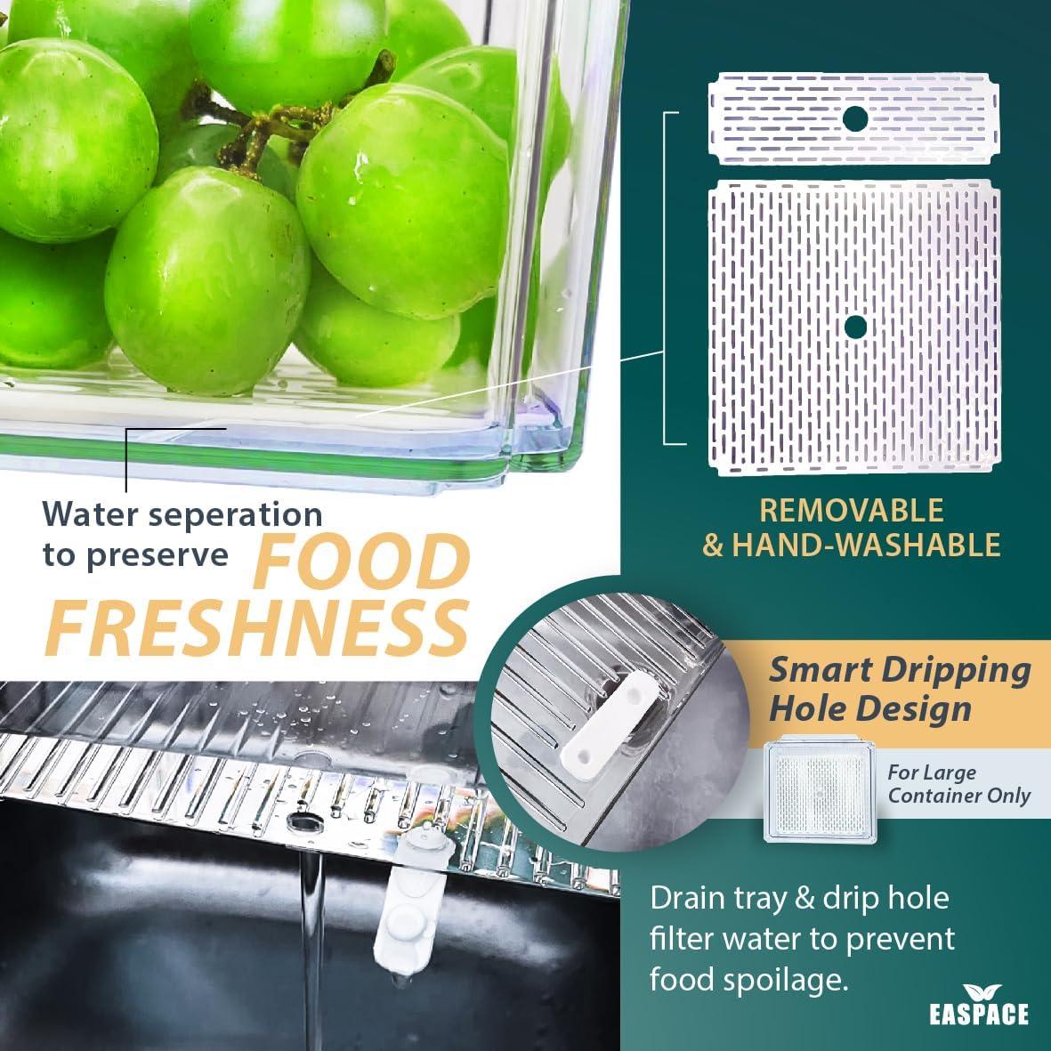 Juego de 10 Contenedores Organizadores EASPACE para Refrigerador