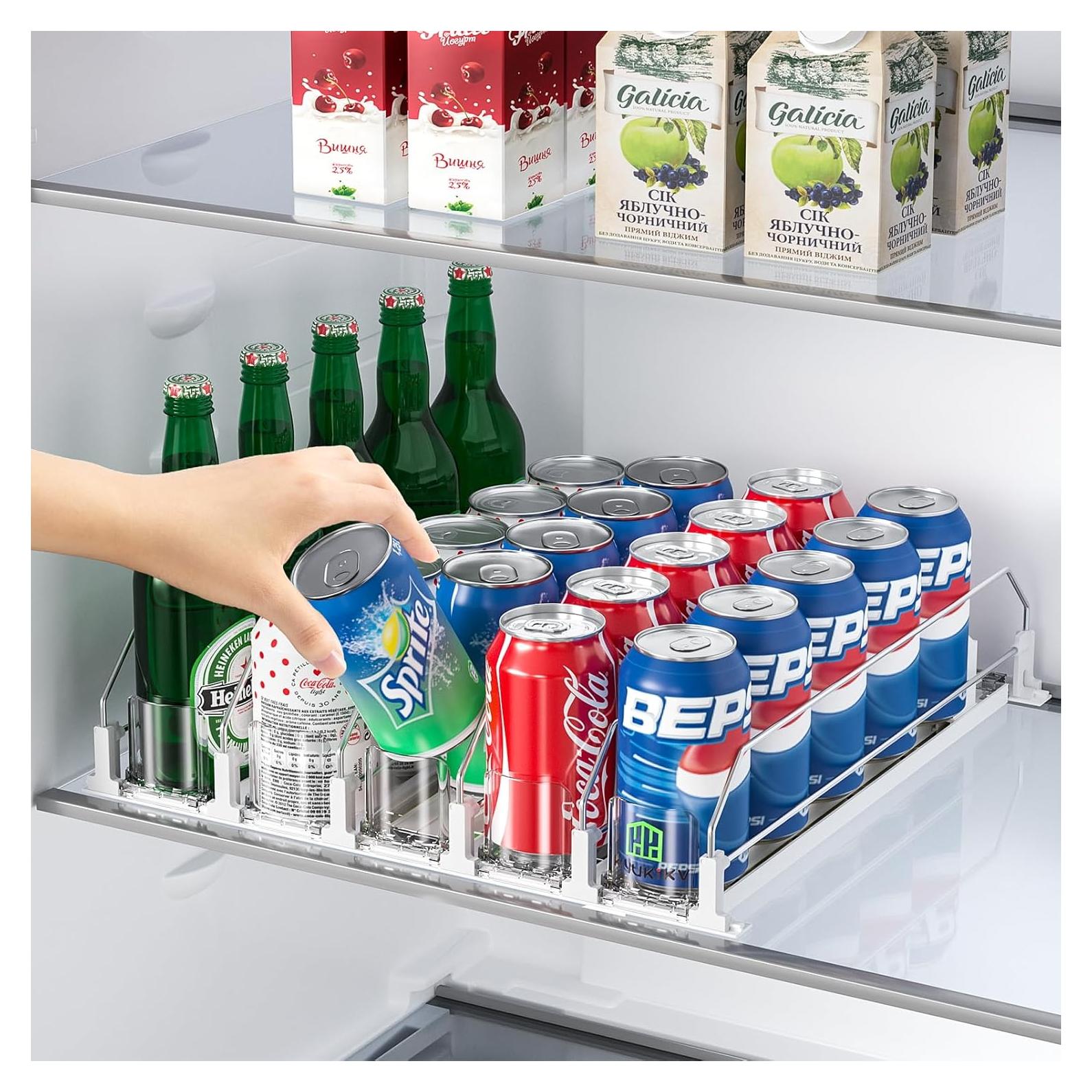 Organizador de Bebidas KUUKIKV Blanco 5 Filas Ajustable 25 Latas