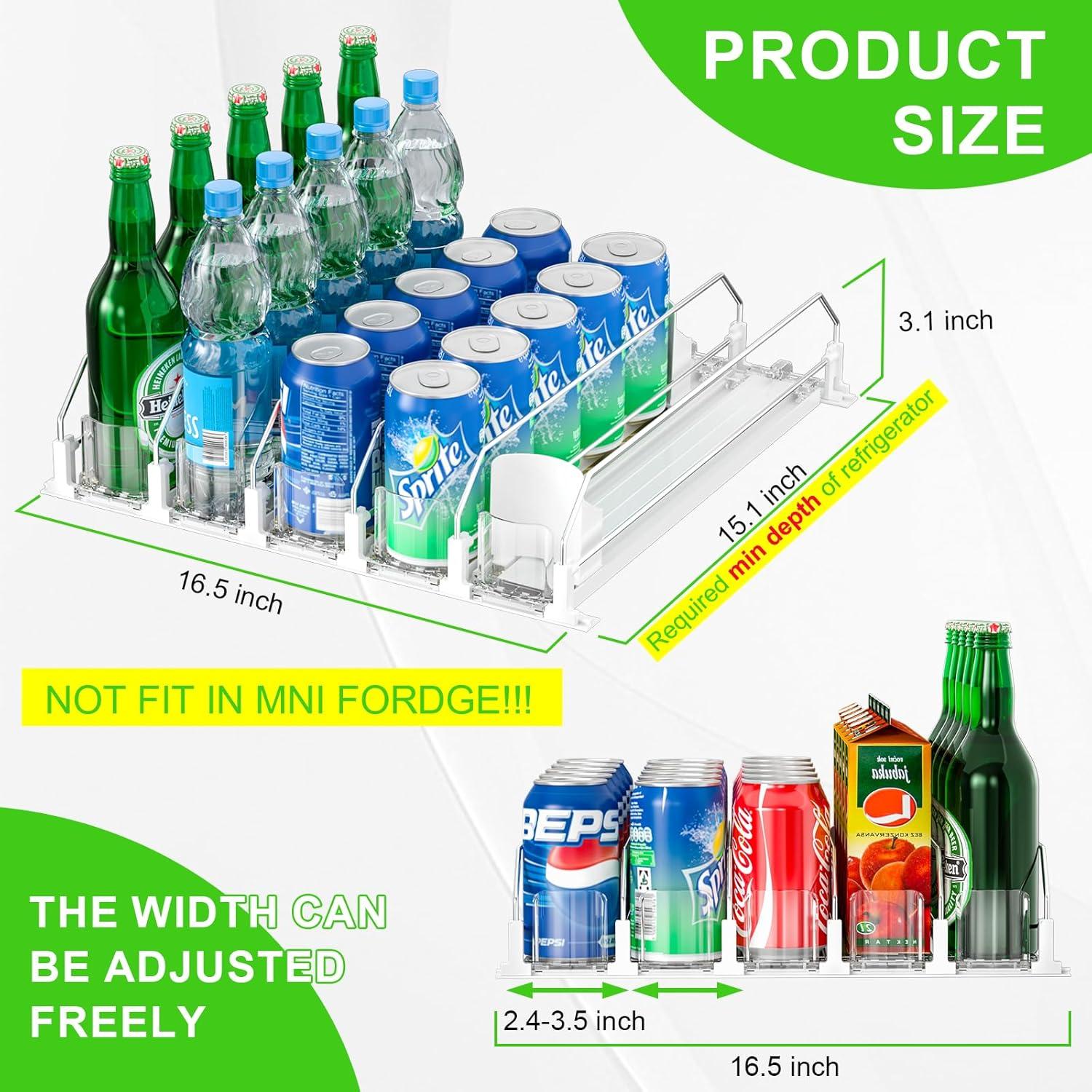 Organizador de Bebidas KUUKIKV Blanco 5 Filas Ajustable 25 Latas