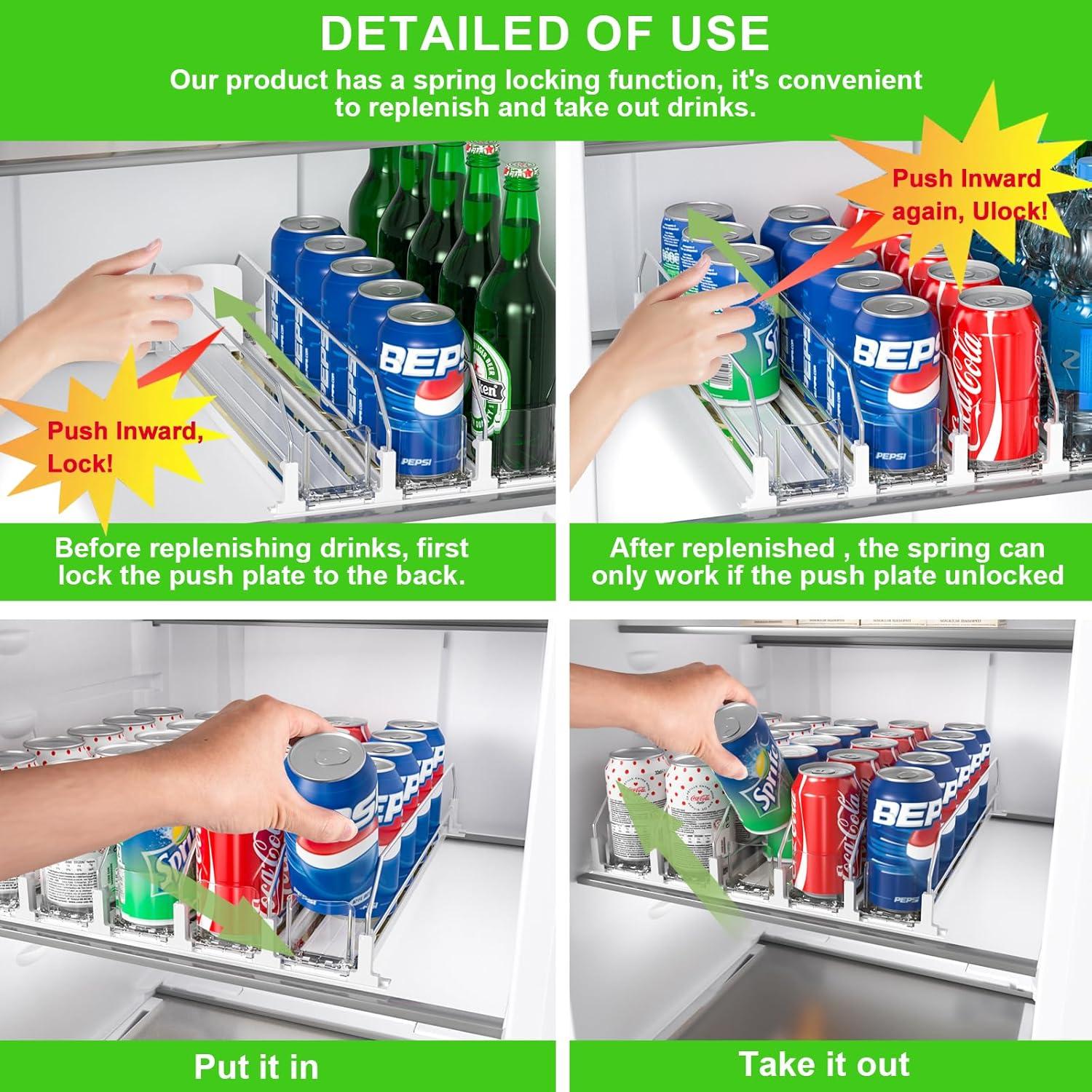 Organizador de Bebidas KUUKIKV Blanco 5 Filas Ajustable 25 Latas