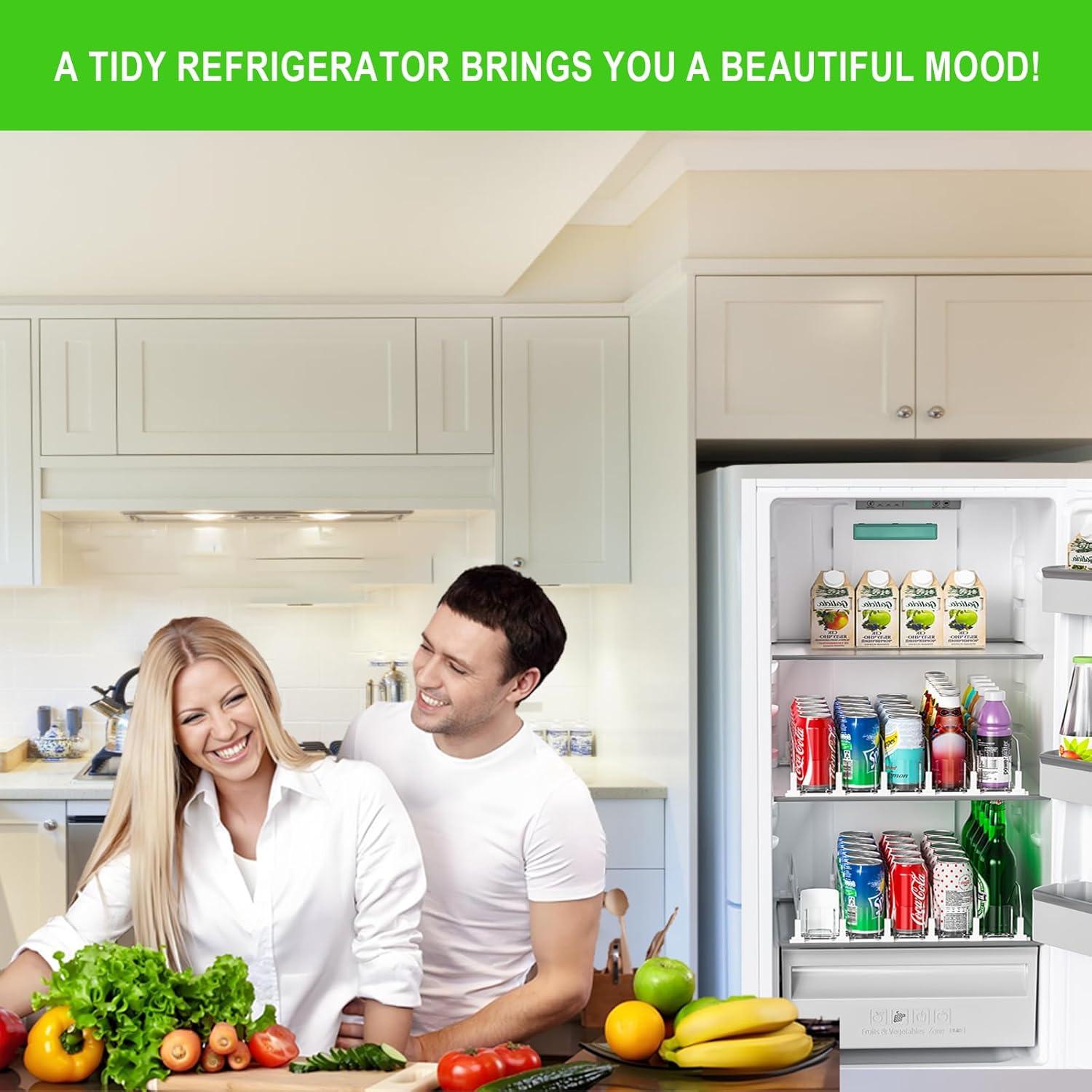 Organizador de Bebidas KUUKIKV Blanco 5 Filas Ajustable 25 Latas