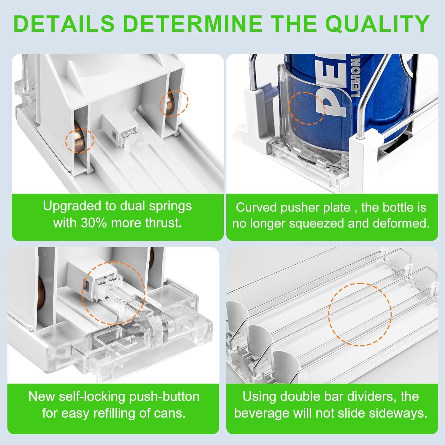 Organizador de Bebidas KUUKIKV Blanco 5 Filas Ajustable 25 Latas