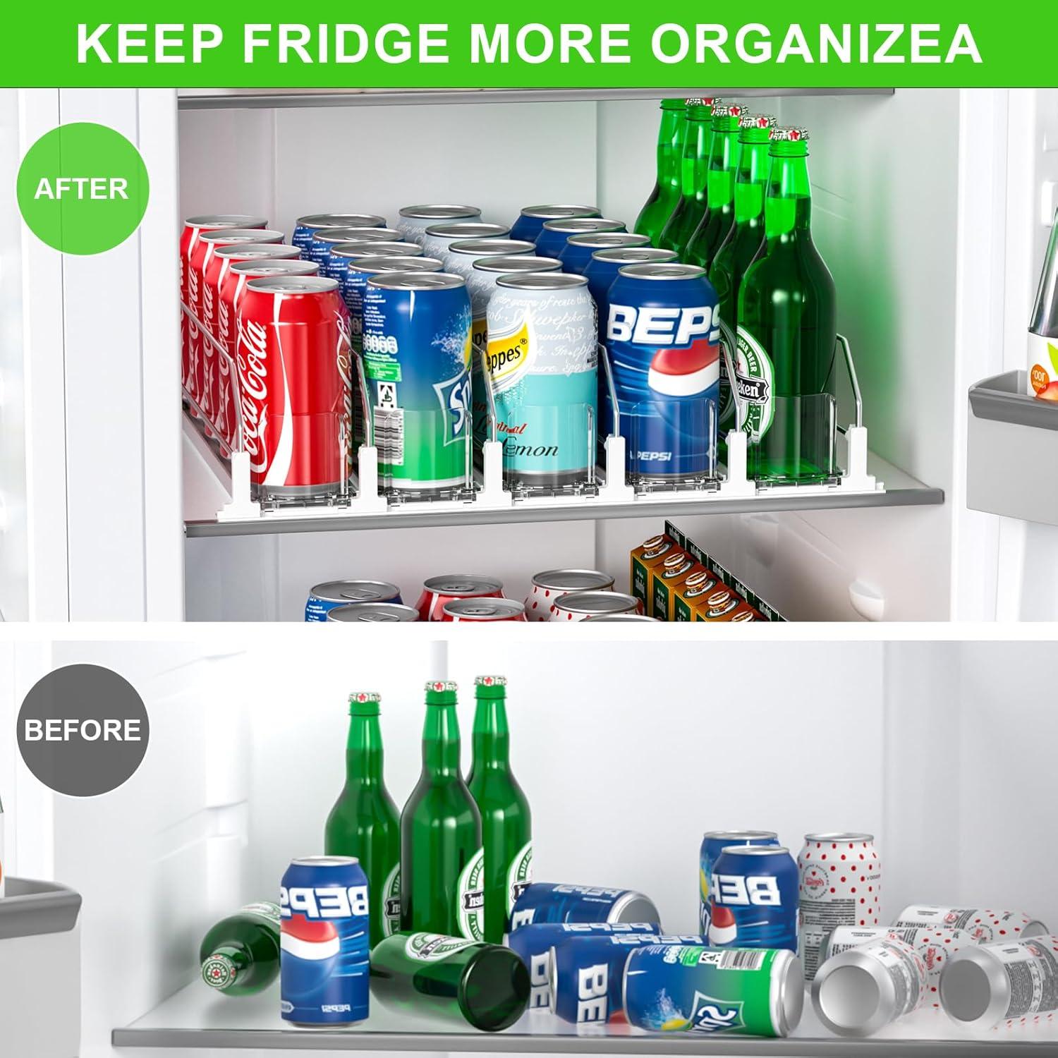Organizador de Bebidas KUUKIKV Blanco 5 Filas Ajustable 25 Latas