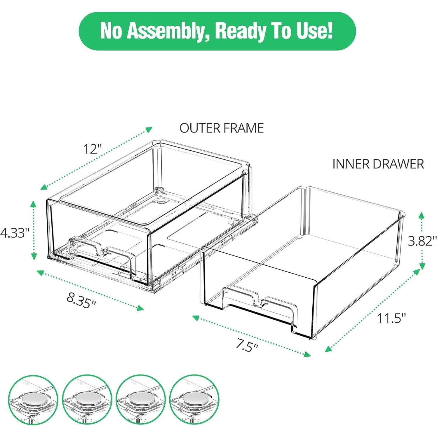 Cajones Organizadores para Refrigerador Damynuo 2 Piezas