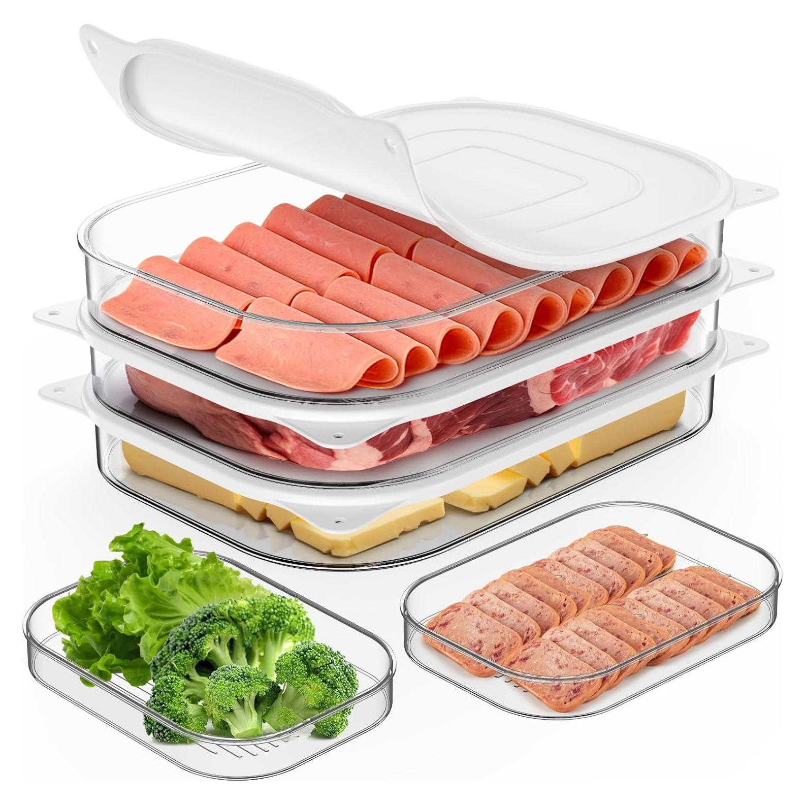 Contenedor de Alimentos Apilable XWF 3PCS Libre BPA 22x16x8.5cm