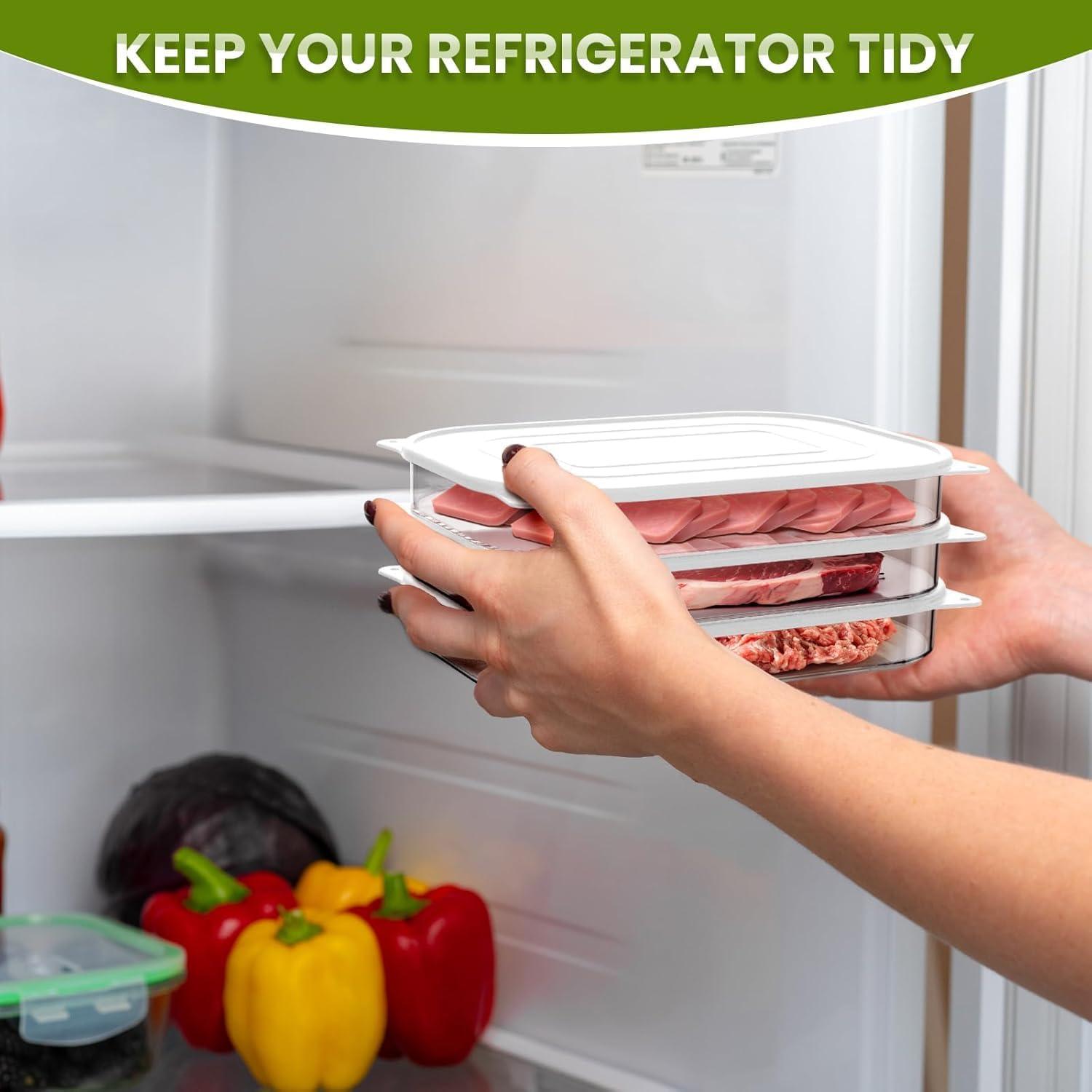 Contenedor de Alimentos Apilable XWF 3PCS Libre BPA 22x16x8.5cm