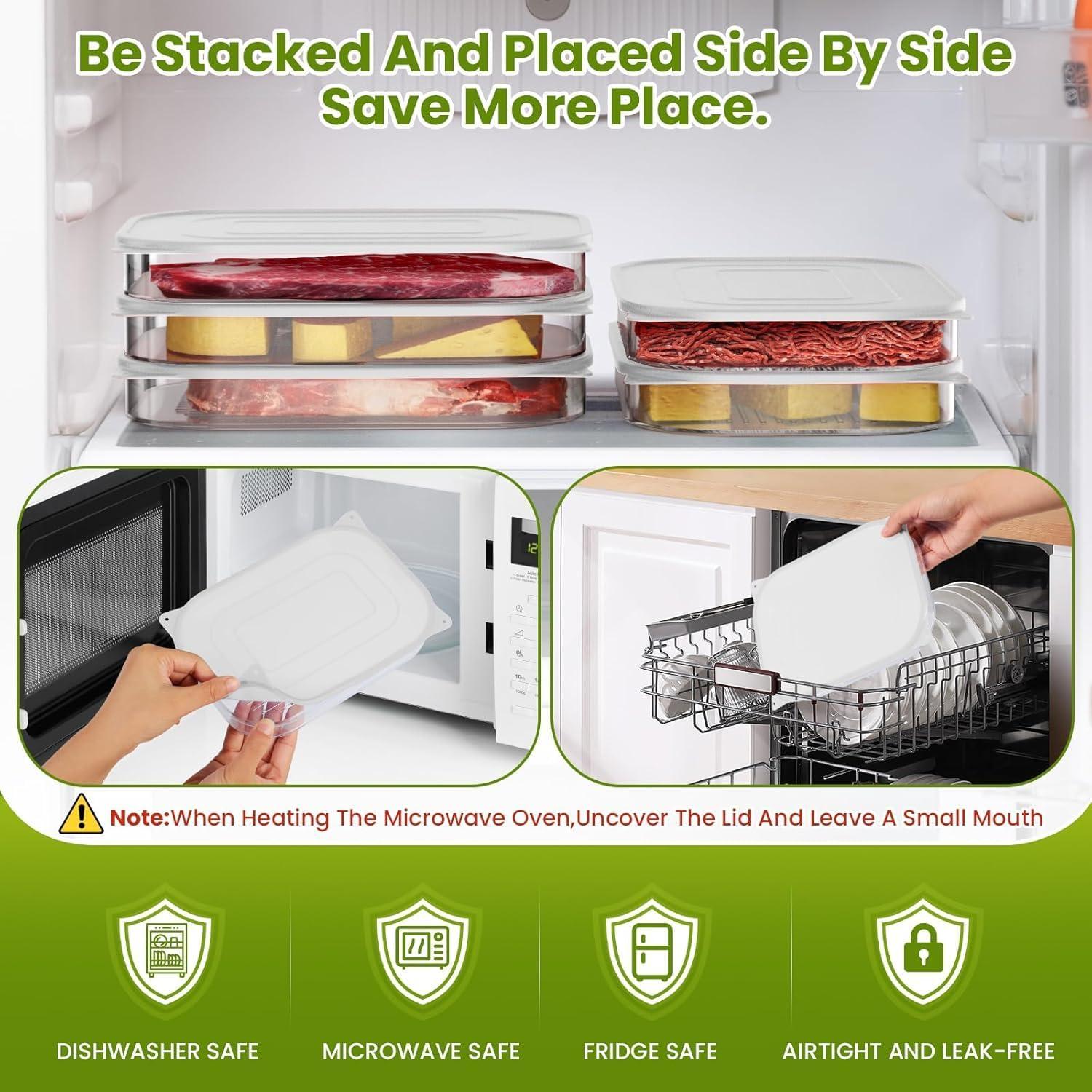 Contenedor de Alimentos Apilable XWF 3PCS Libre BPA 22x16x8.5cm