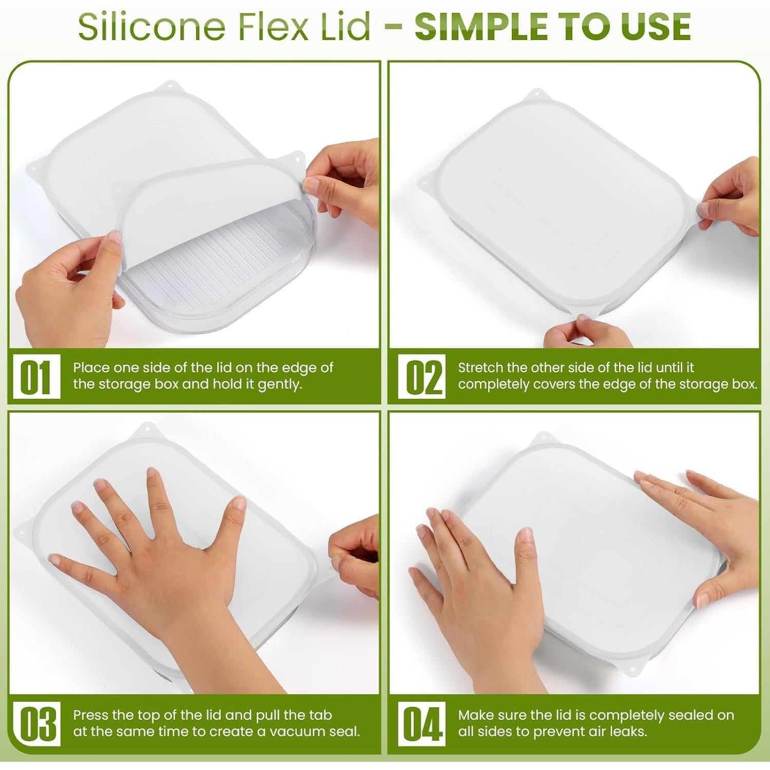 Contenedor de Alimentos Apilable XWF 3PCS Libre BPA 22x16x8.5cm