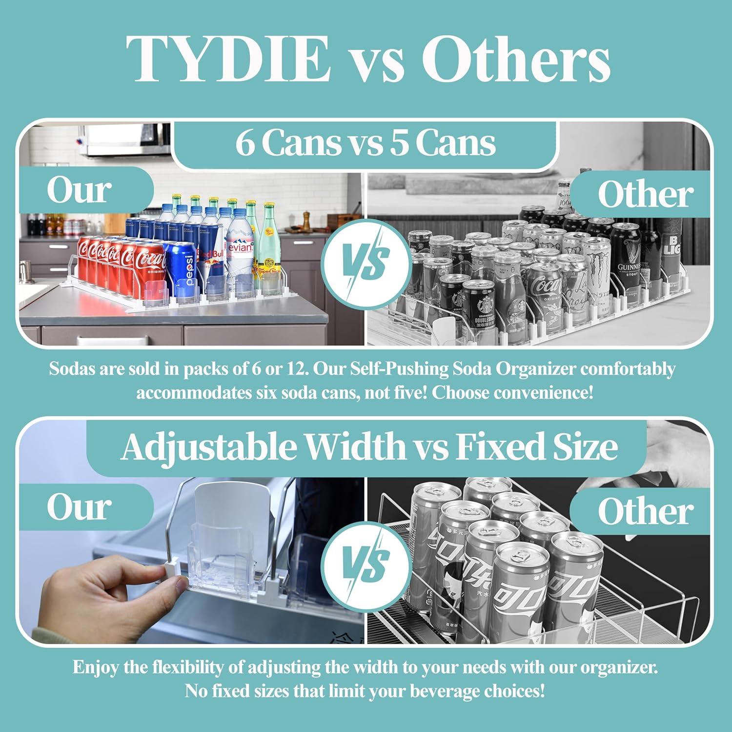 Organizador de Bebidas TYDIE para Nevera Ajustable 6 Latas