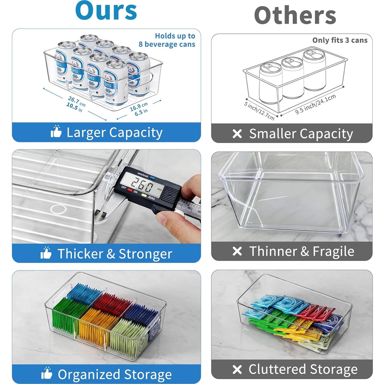 6 Organizadores de Almacenamiento Mpotmiy para Cocina 28,5x18,3 cm