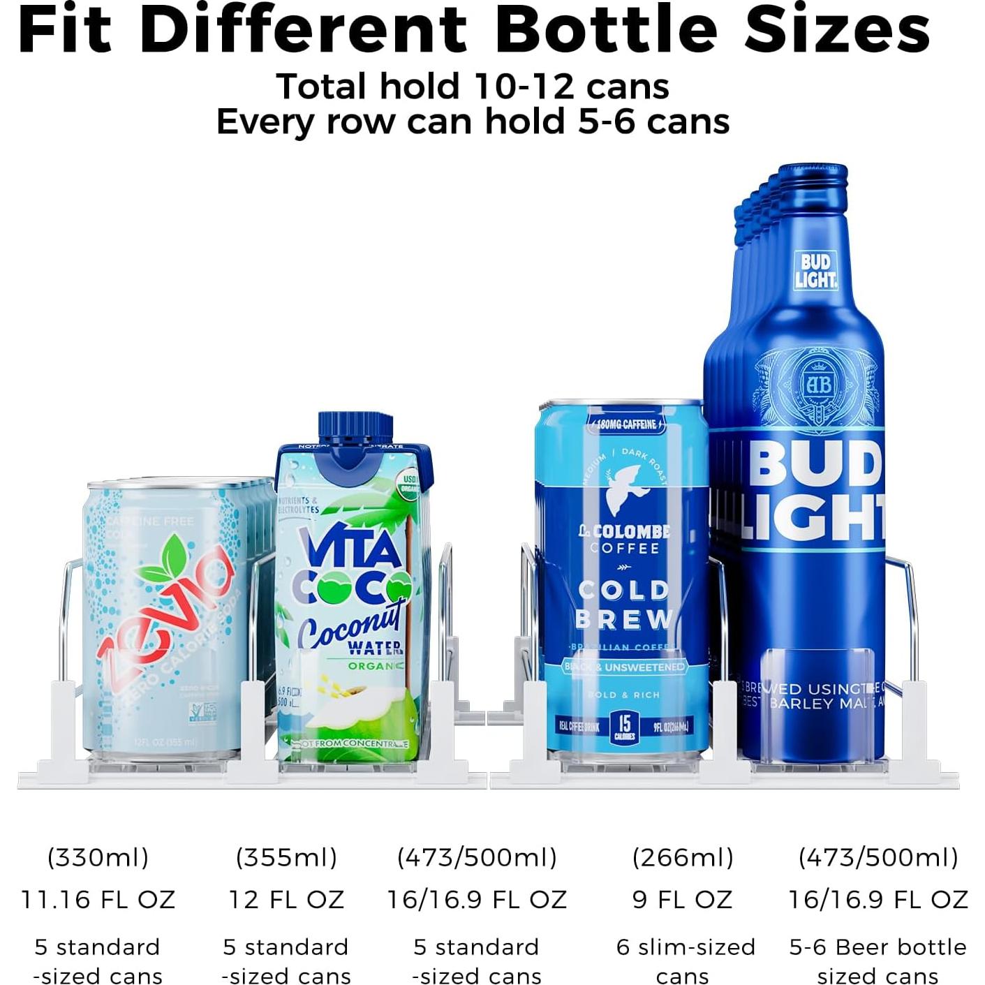 Organizador de Bebidas Puricon para Refrigerador 2 Filas Blanco