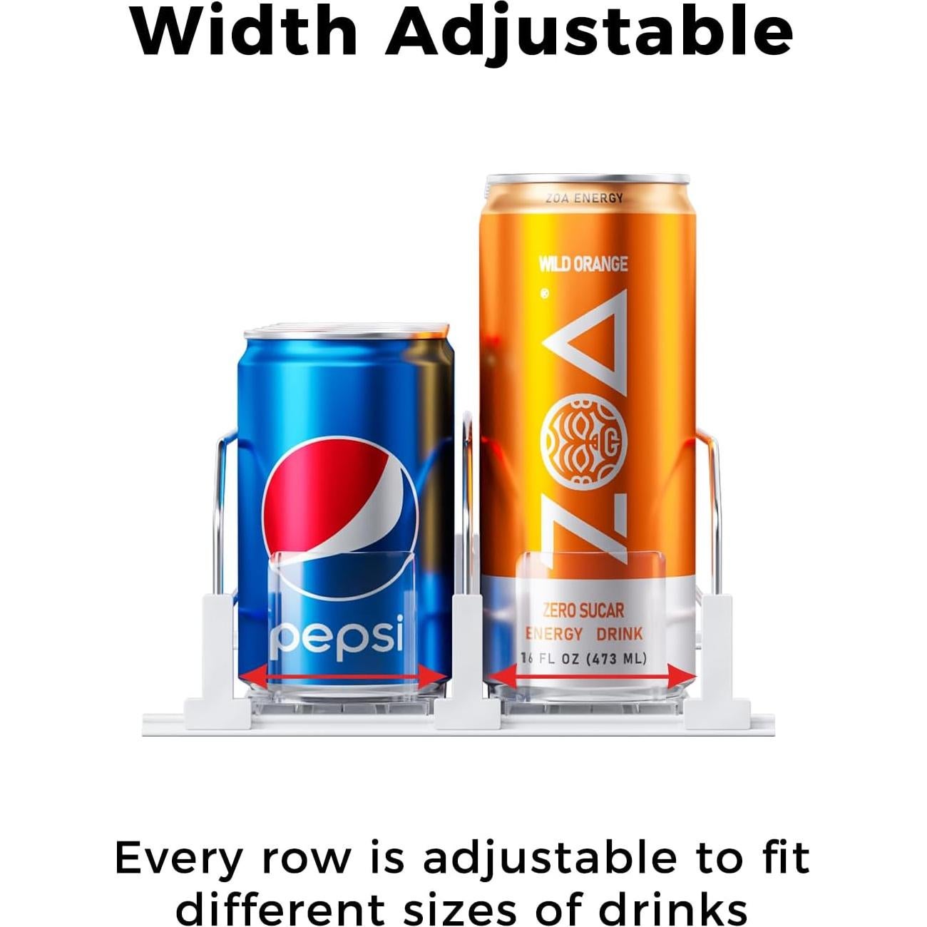 Organizador de Bebidas Puricon para Refrigerador 2 Filas Blanco