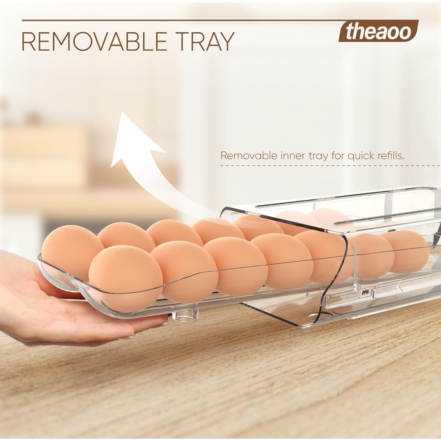 Soporte para Huevos theaoo 2 Pack Transparente Apilable