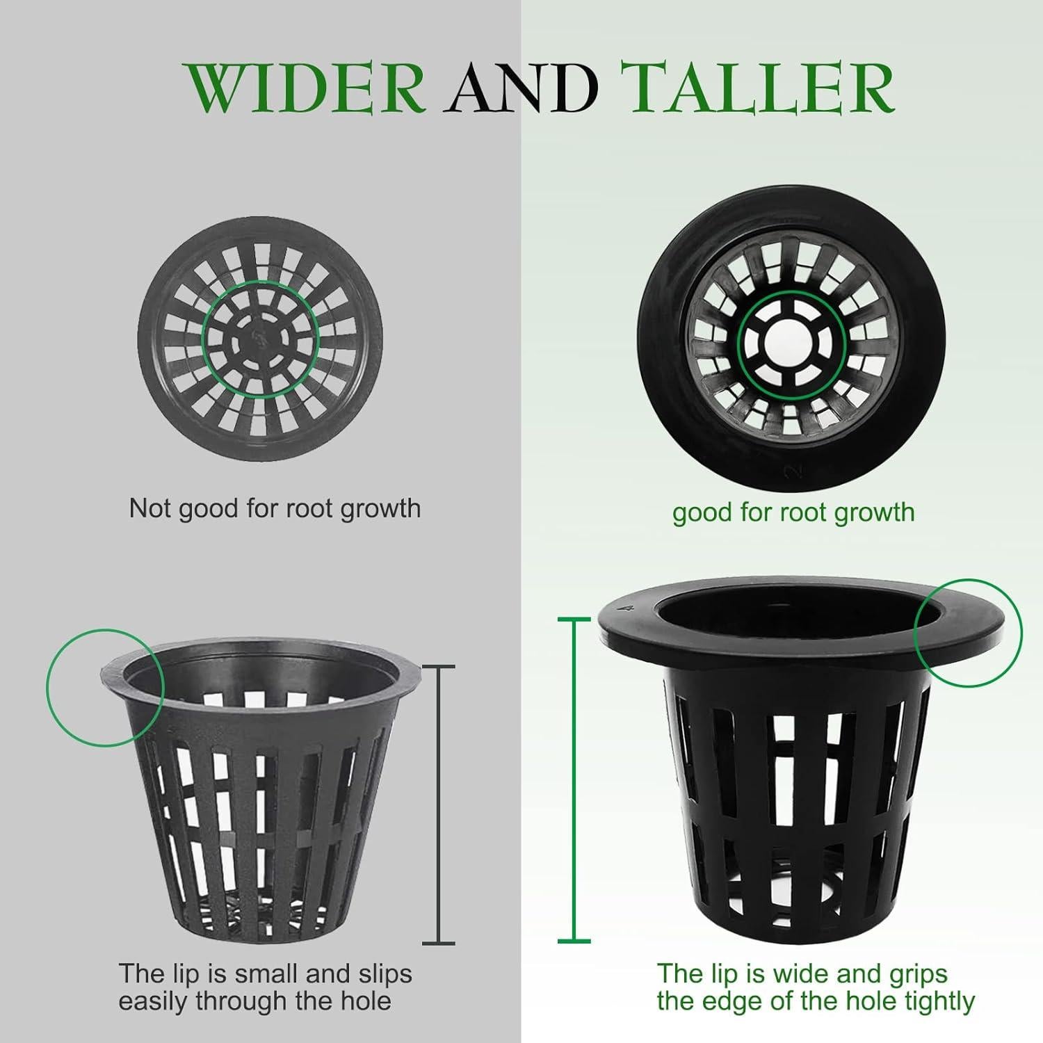 Paquete de 100 macetas de red Tmtamye 5 cm para hidroponía