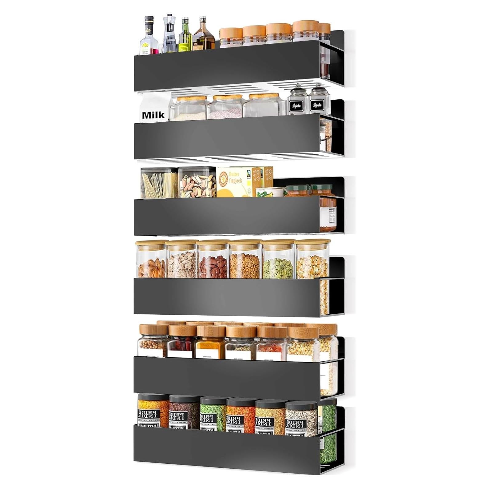 Organizador Magnético de Especias SMRCAD 6 Estantes Negro