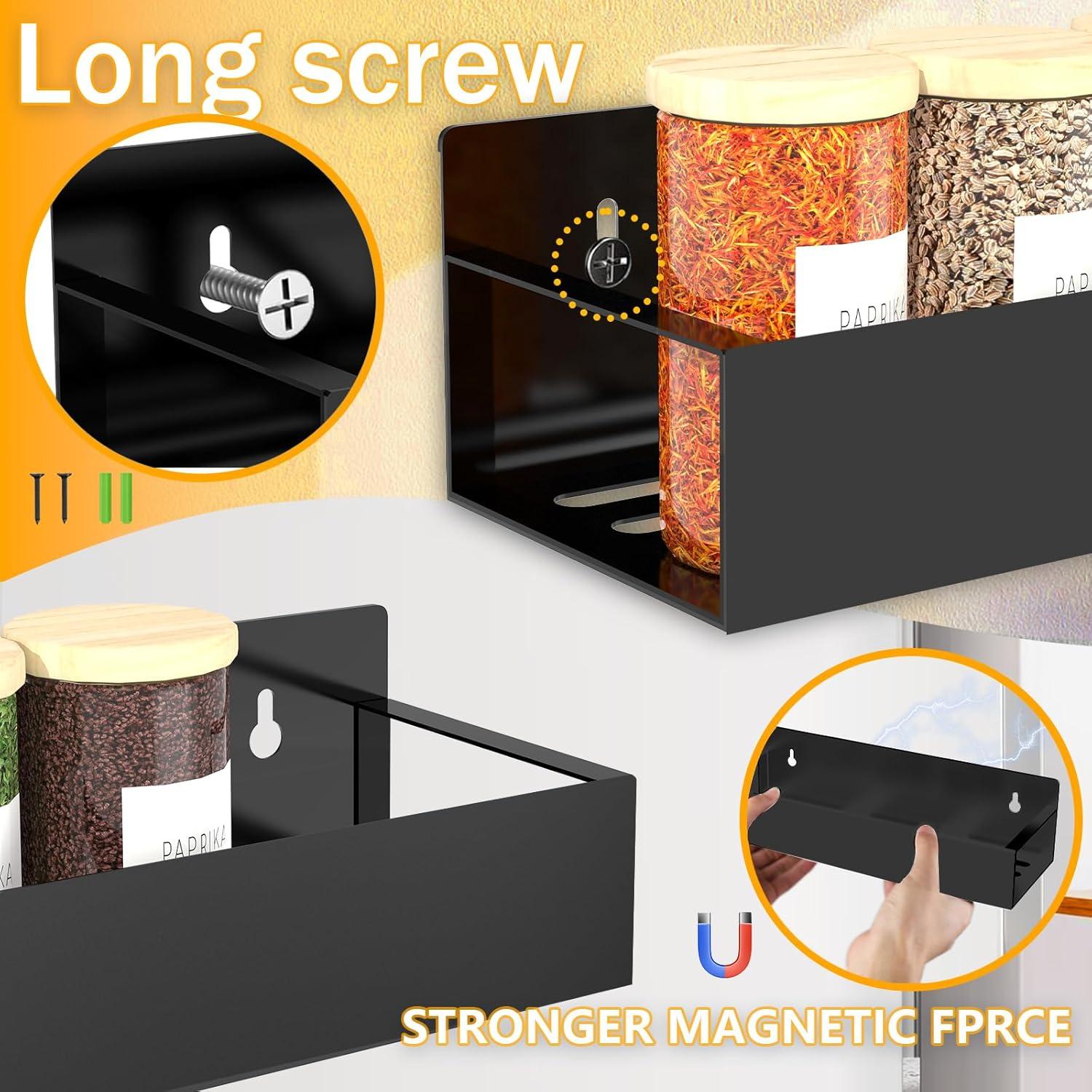 Organizador Magnético de Especias SMRCAD 6 Estantes Negro