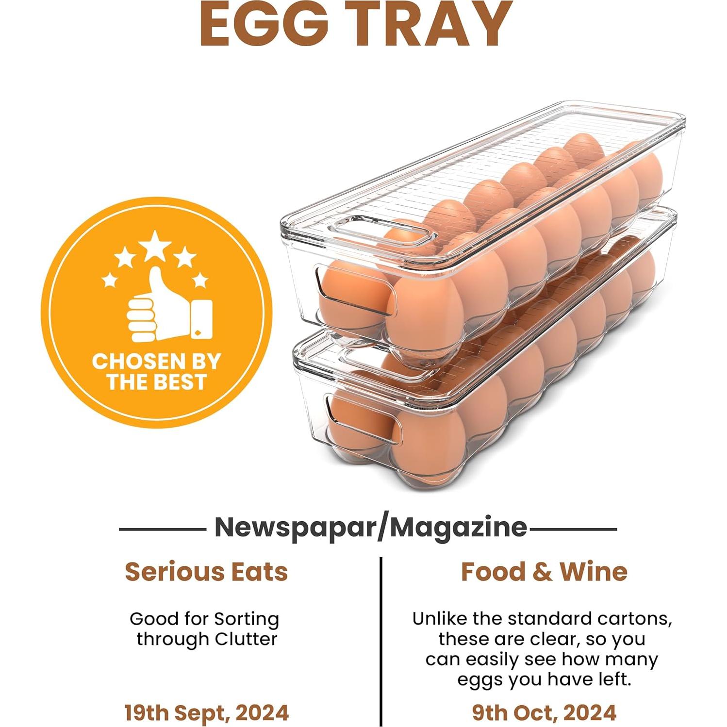 Contenedor de Huevos Utopia Home - Paquete de 2 Apilables