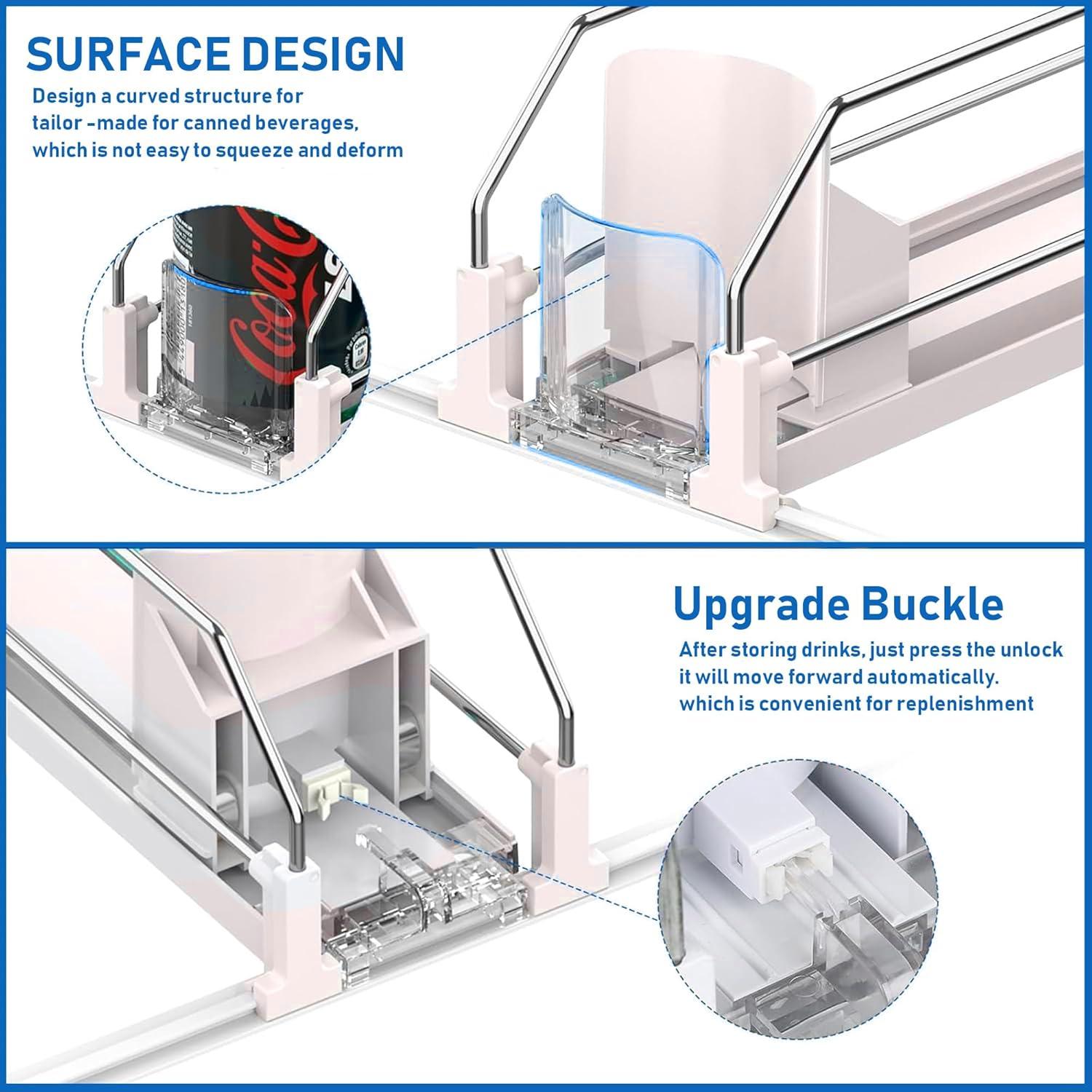 Organizador de Bebidas VOCAON para Nevera 3 Filas Ajustable
